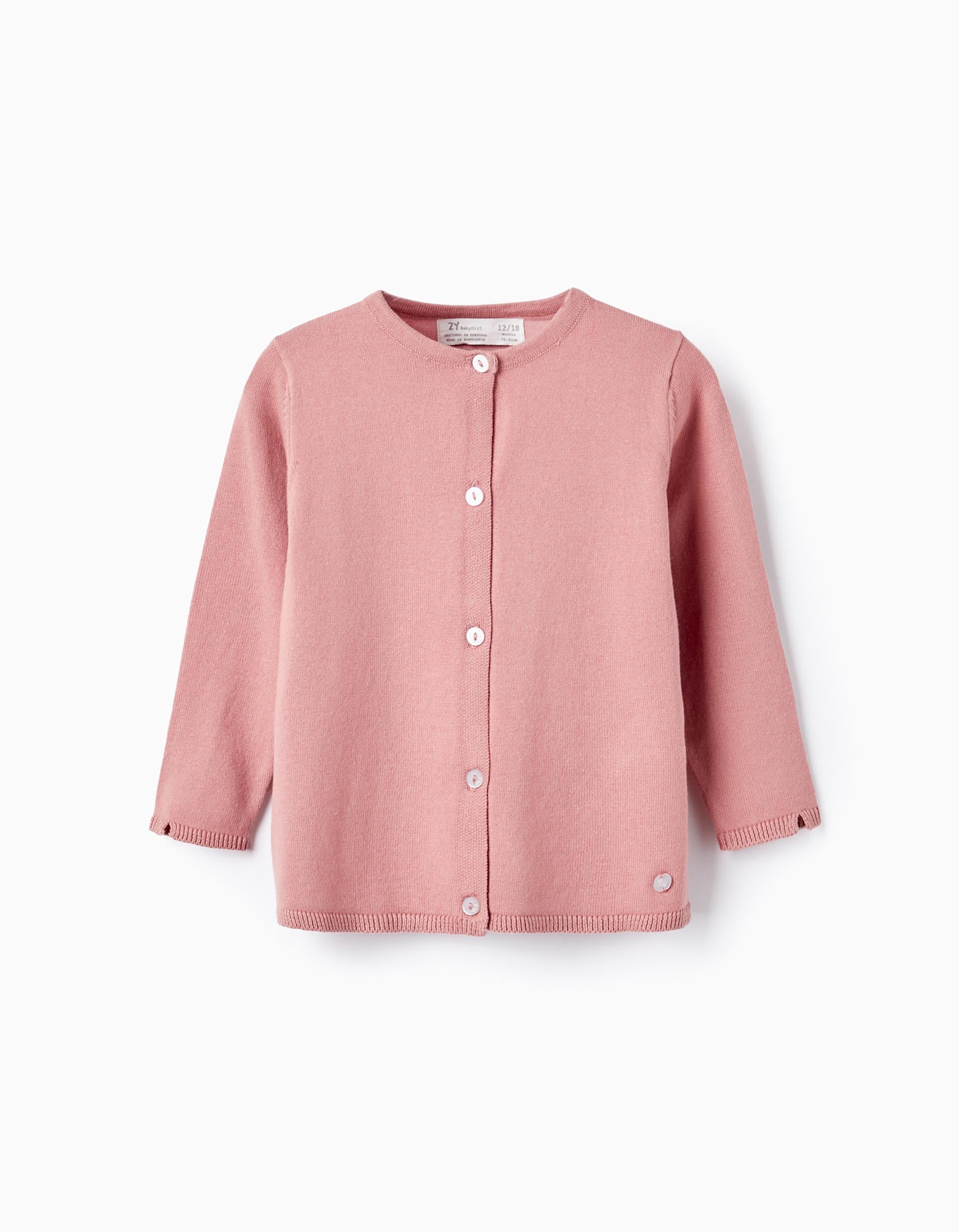 Veste en Maille en Coton pour Bébé Fille, Rose