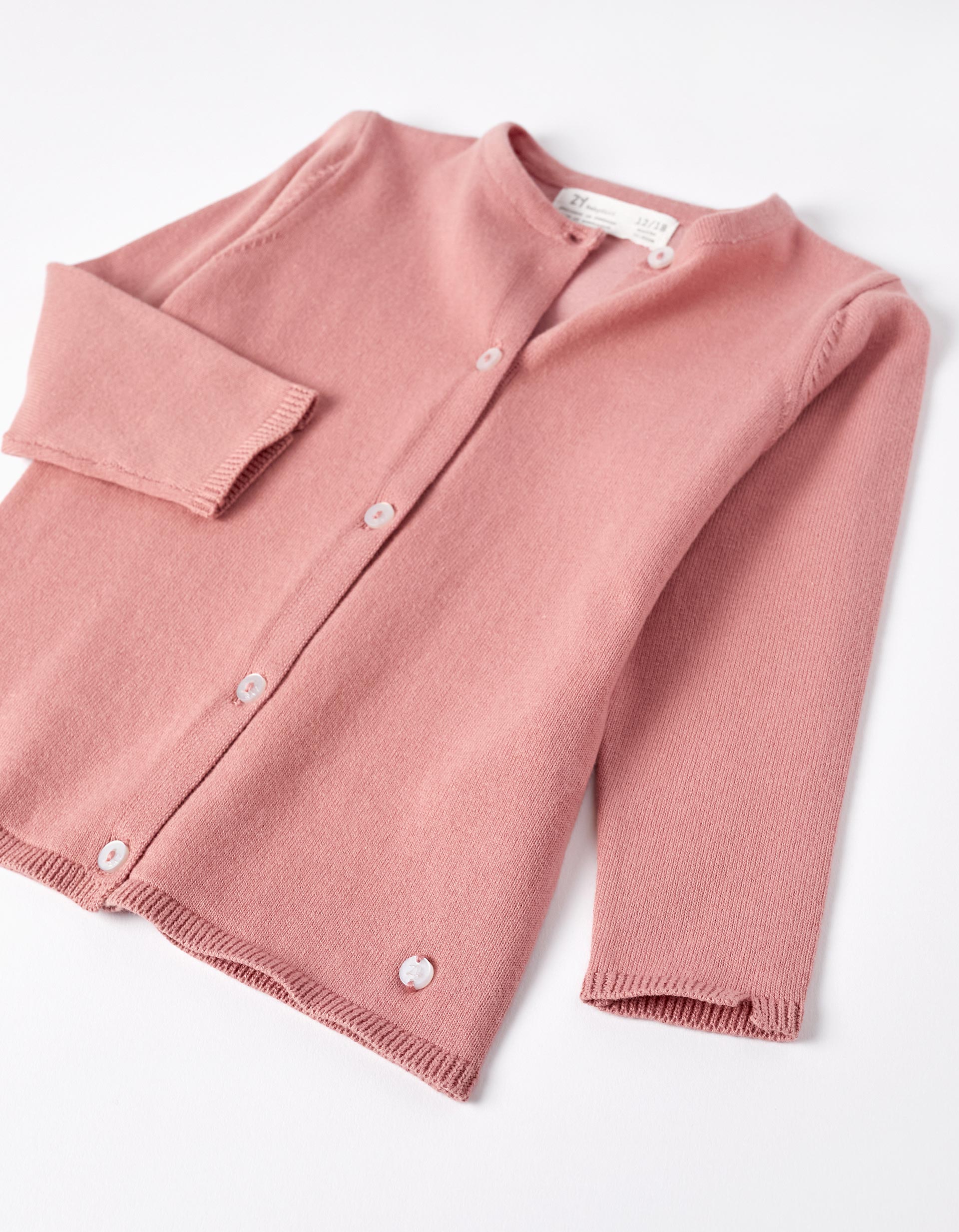 Veste en Maille en Coton pour Bébé Fille, Rose