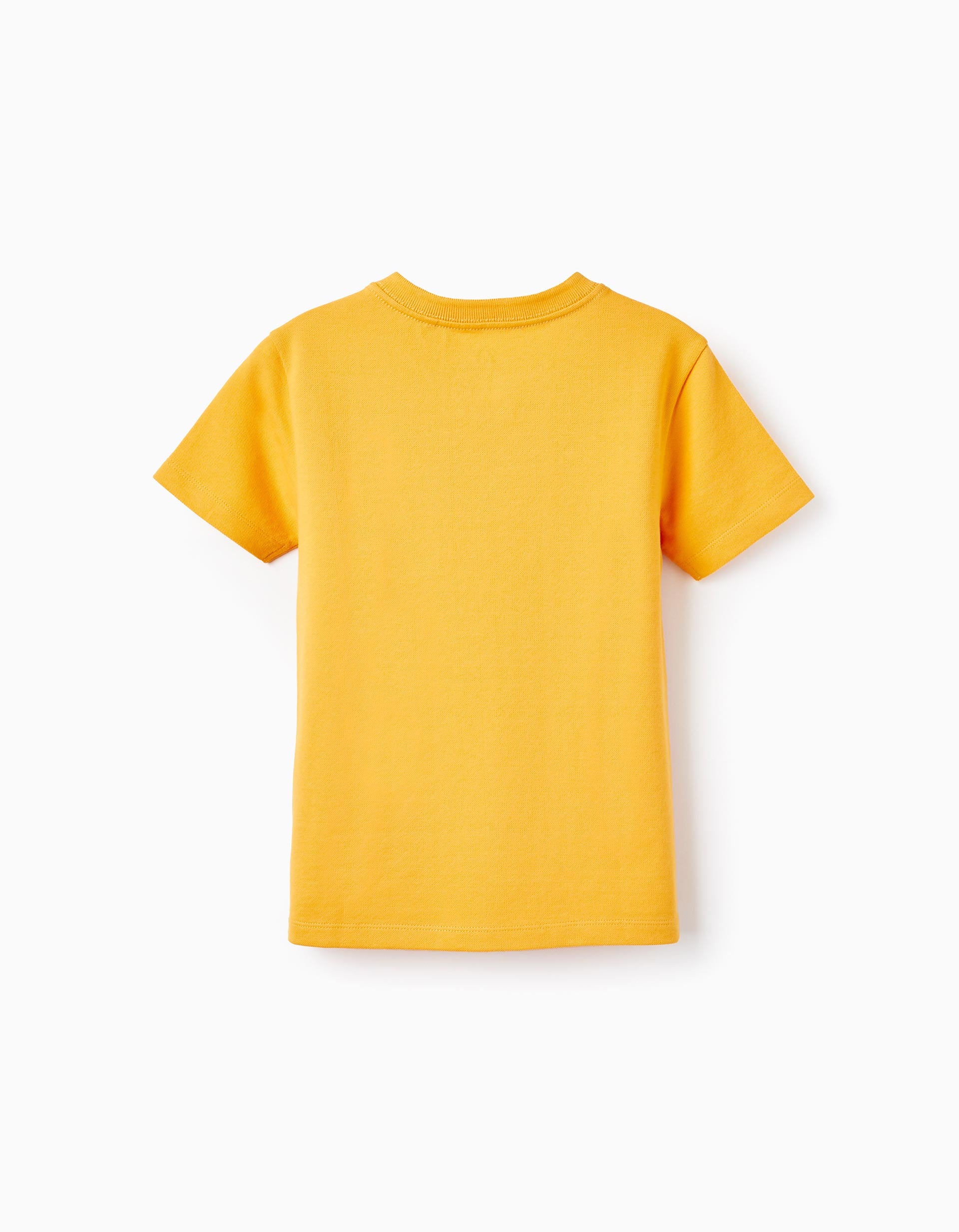 T-shirt à manches courtes en piqué de coton pour garçon, Jaune