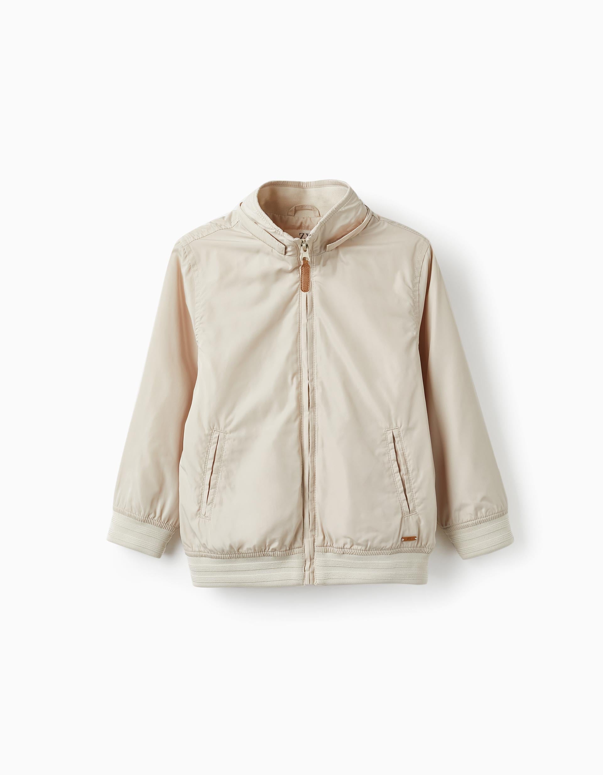 Manteau avec Capuche Amovible pour Garçon, Beige