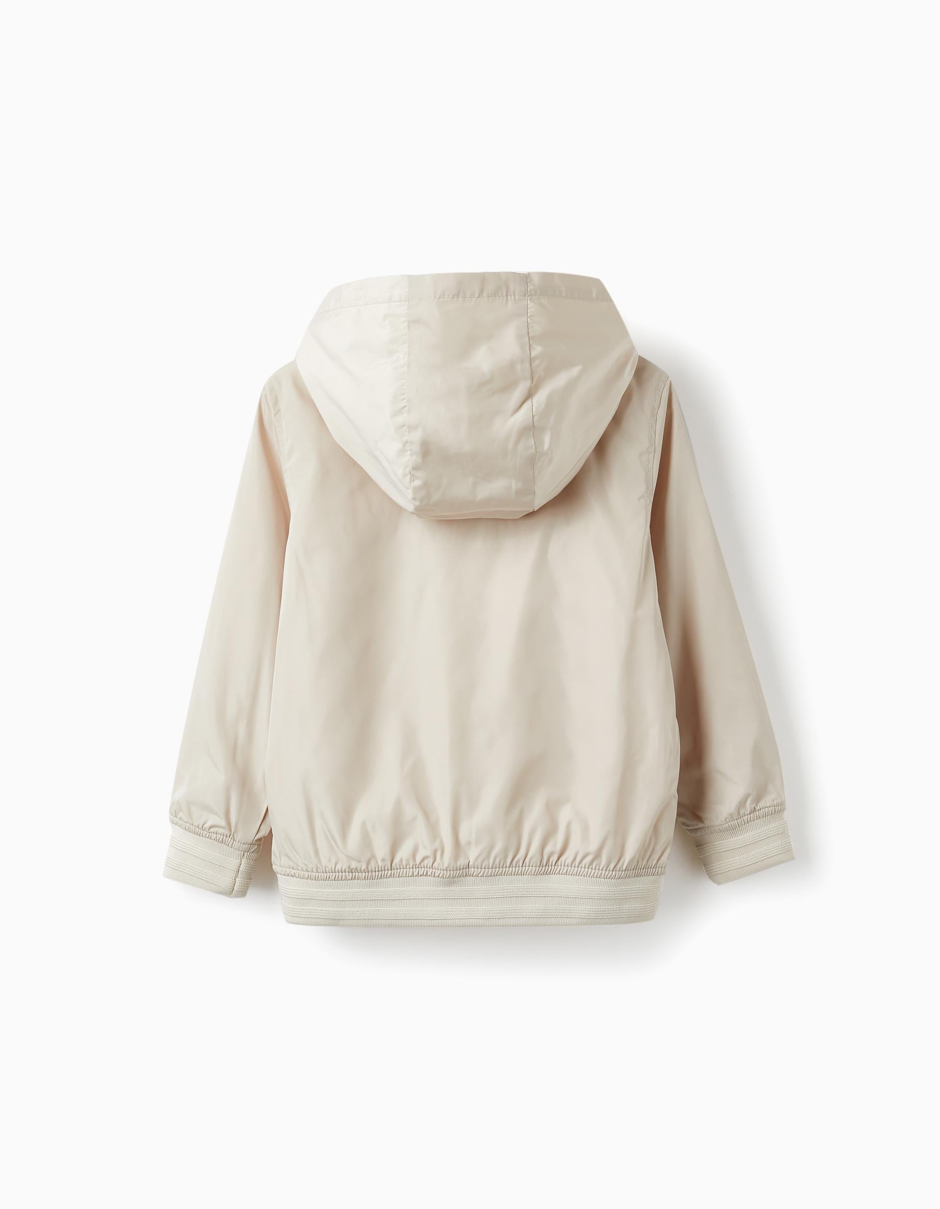 Hooded Jacket with Removable Hood for Boys, Beige