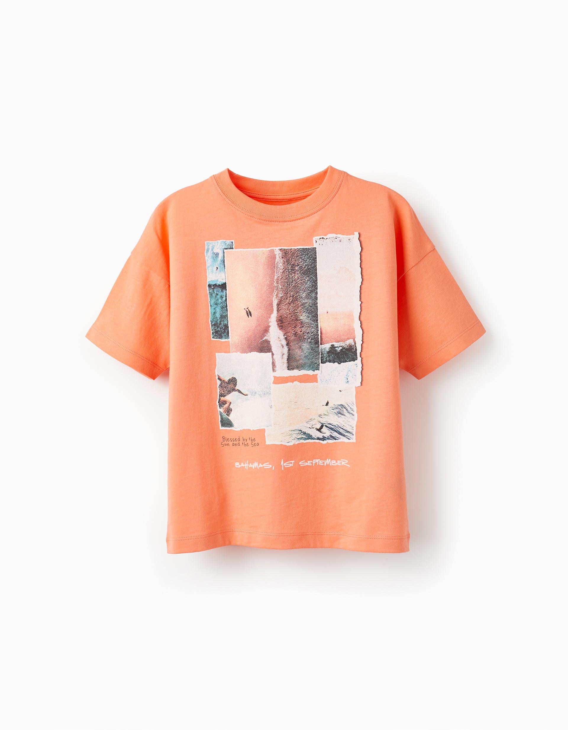 Cotton T-Shirt for Boys 'Bahamas', Light Orange