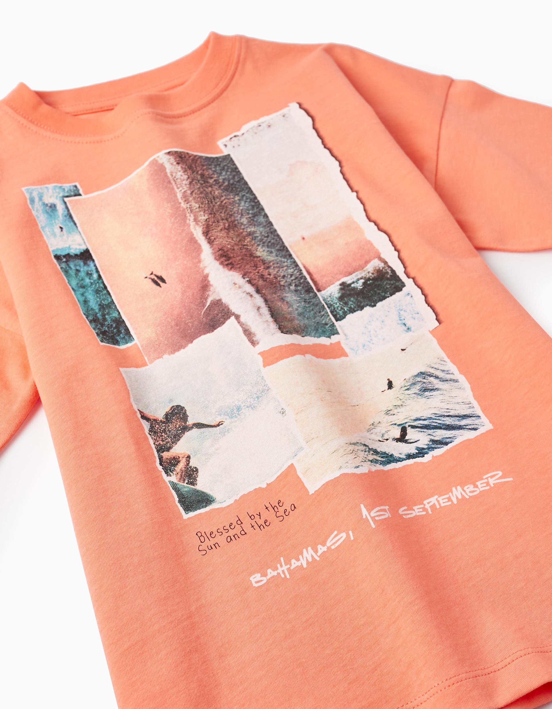 Cotton T-Shirt for Boys 'Bahamas', Light Orange