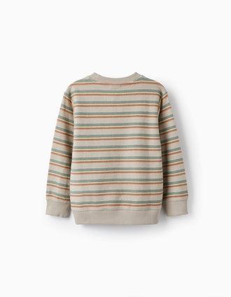 Striped Knit Jumper for Boys, Beige