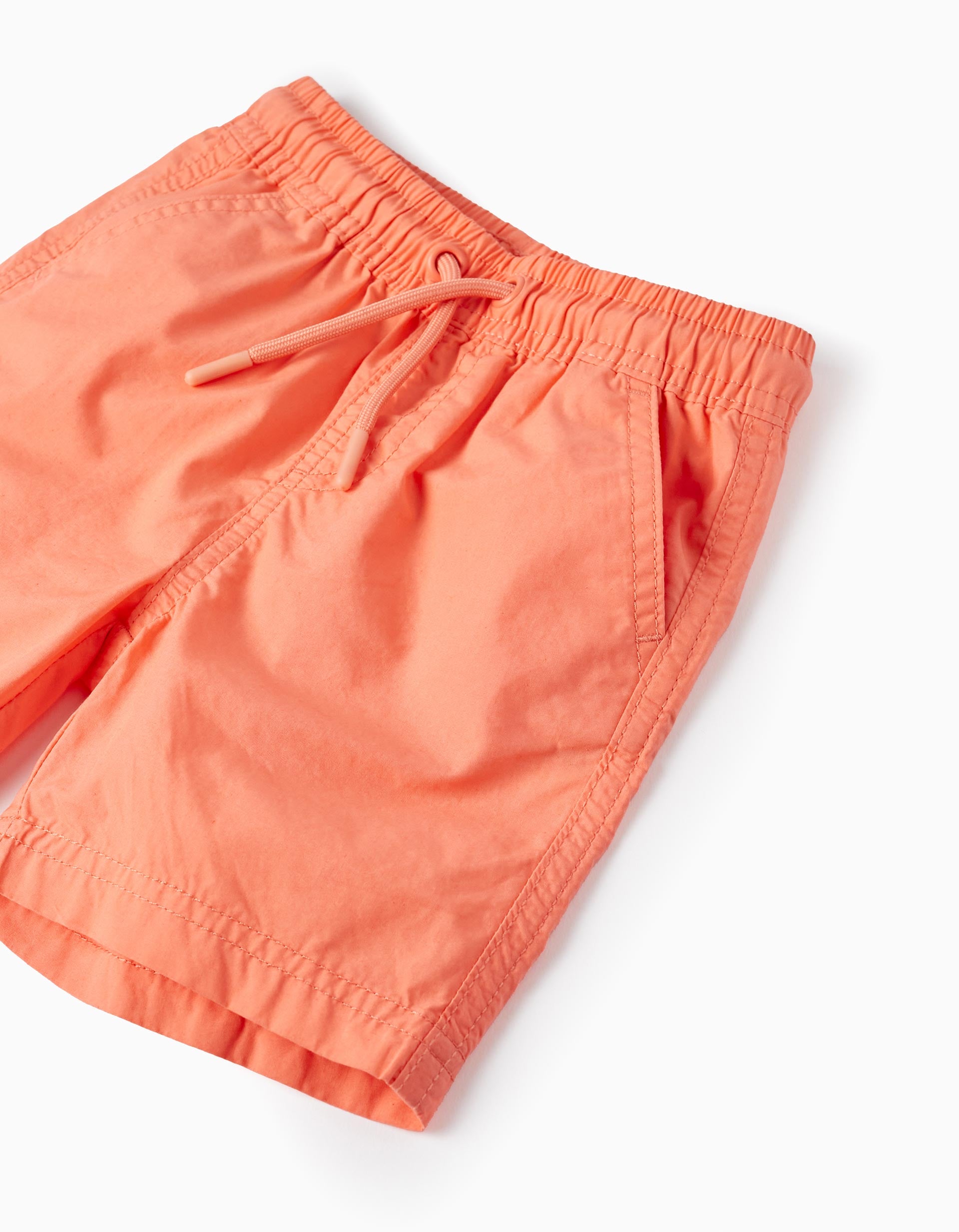 Short En Popeline Pour Bébé Garçon, Corail