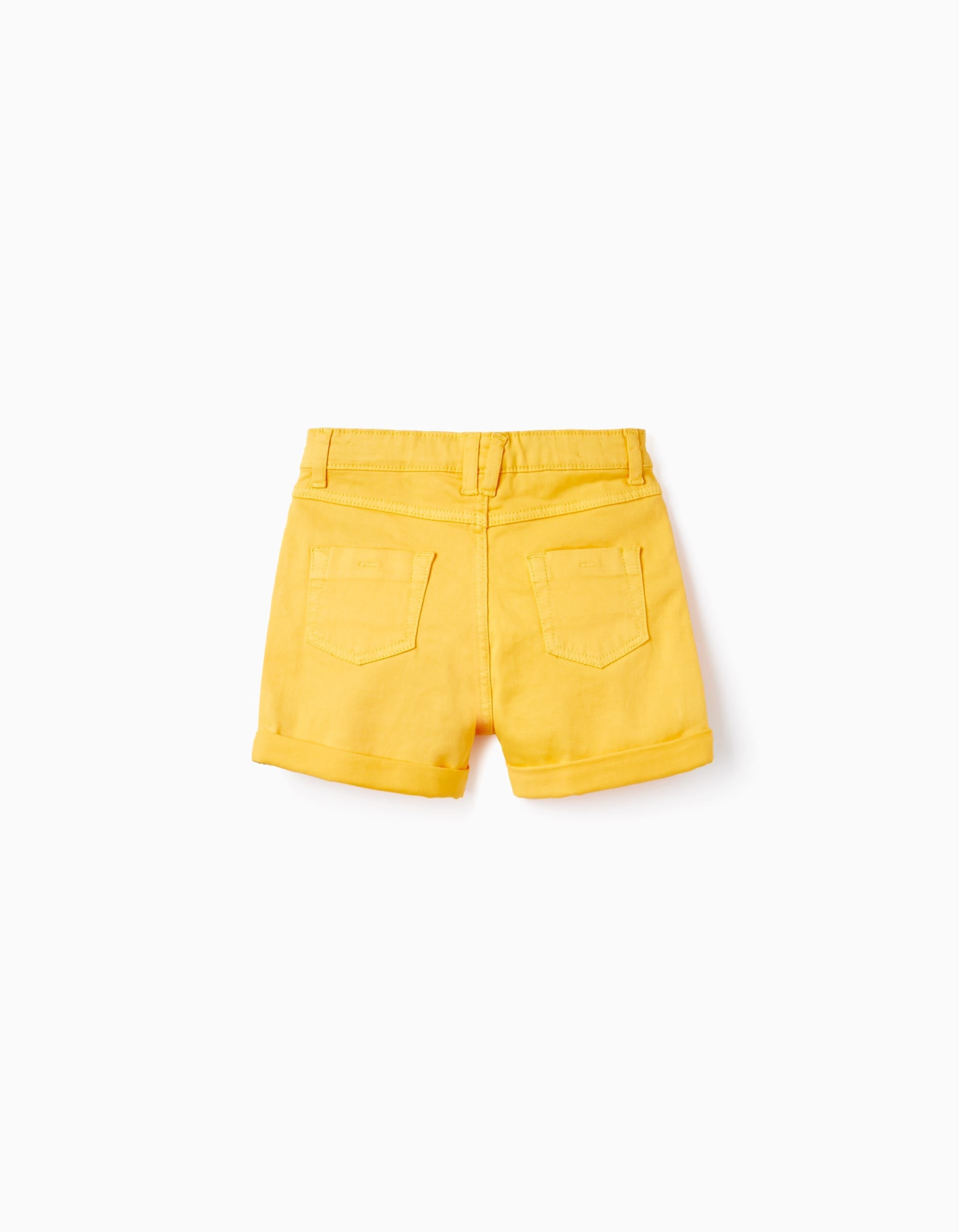 Shorts de Sarga de Algodón para Niña, Amarillo