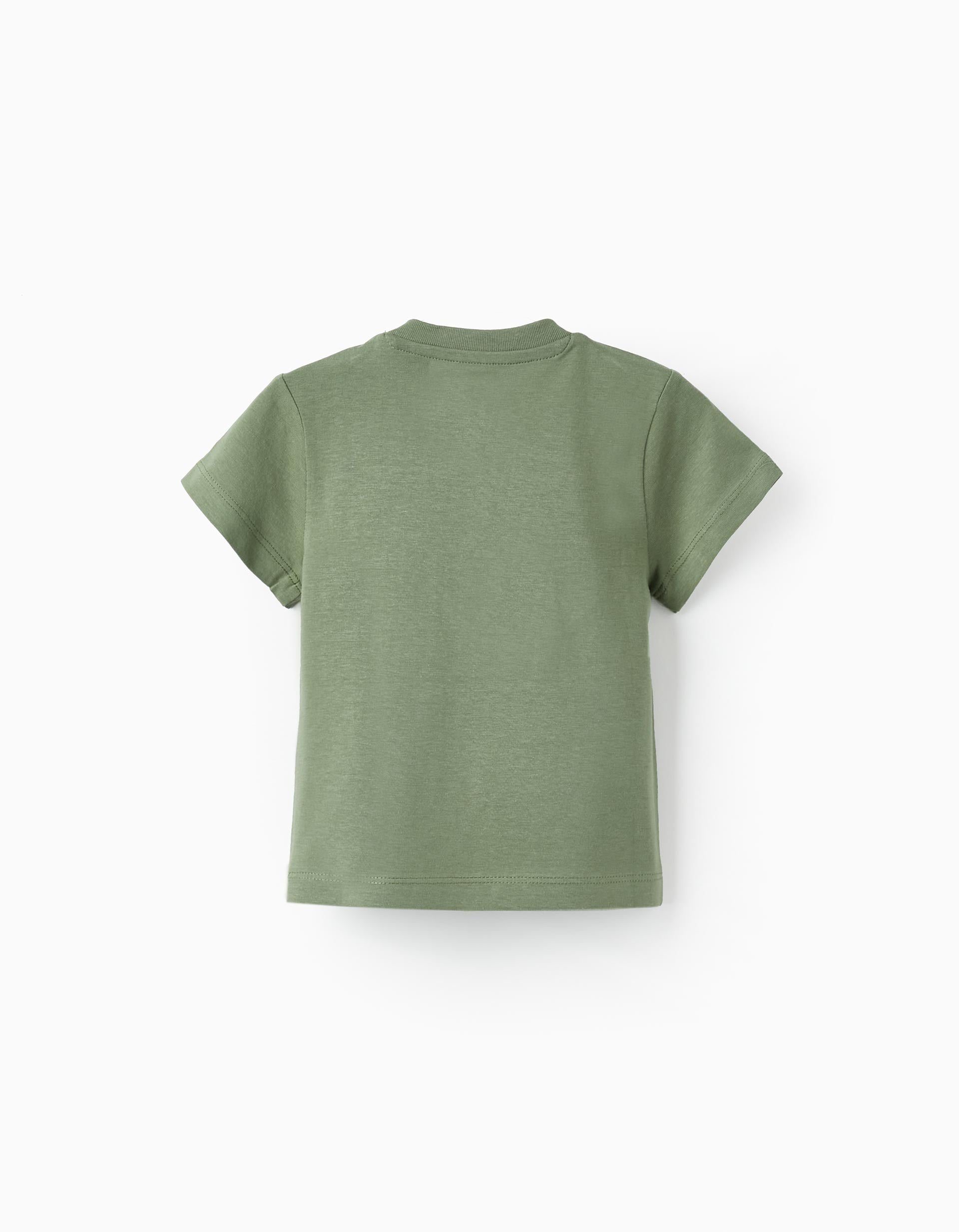 T-shirt à manches courtes avec feuille en relief pour bébé garçon, Vert