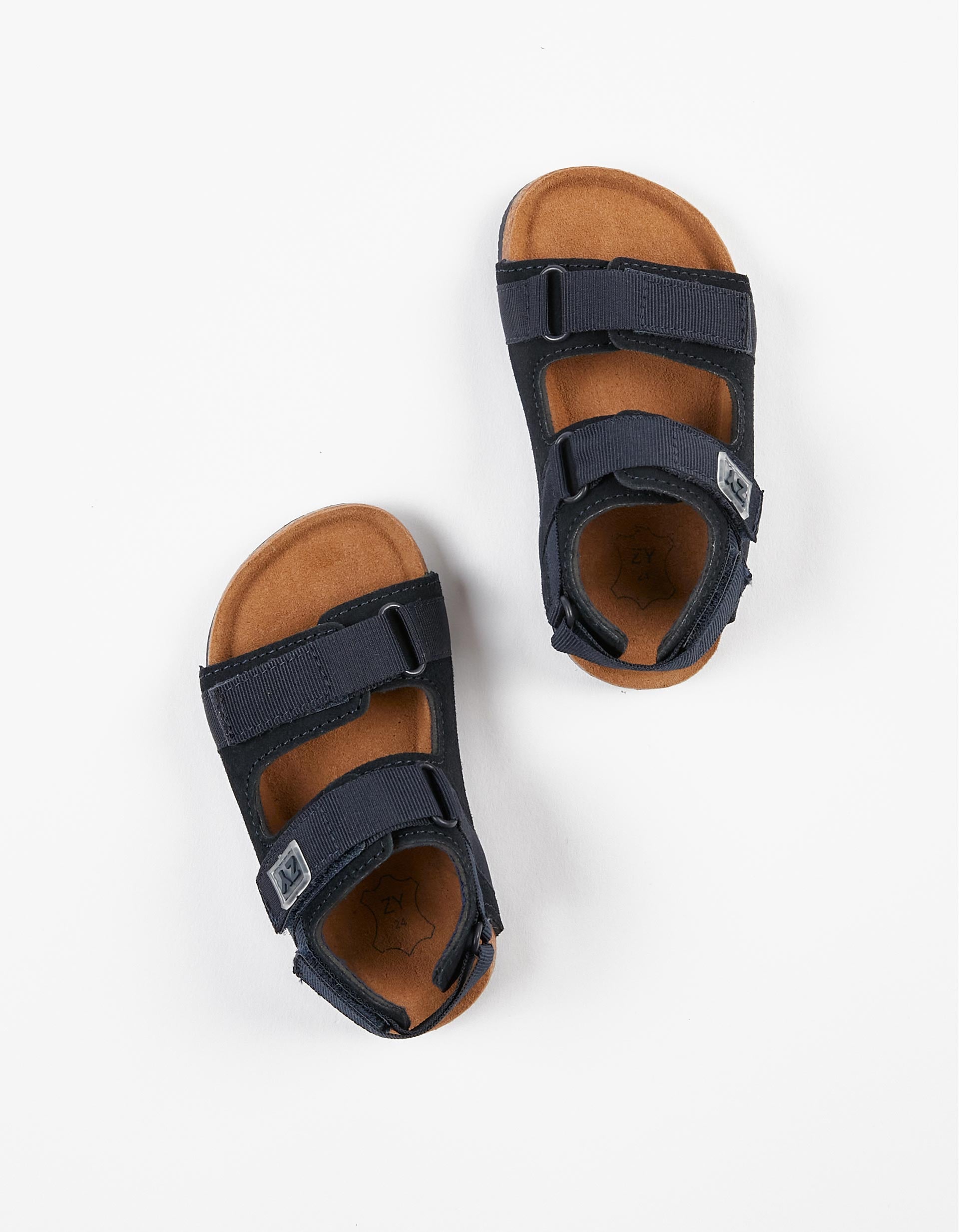 Sandalias de Cuero para Bebés, Azul Oscuro