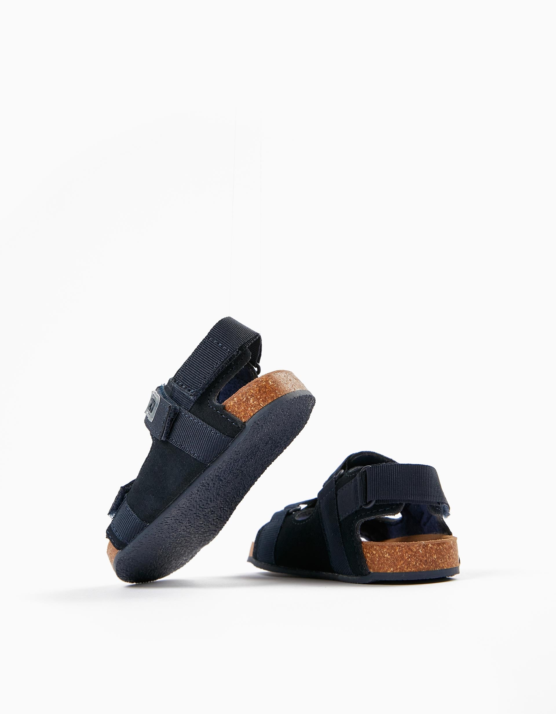 Sandales en Cuir pour Bébé Garçon, Bleu Foncé