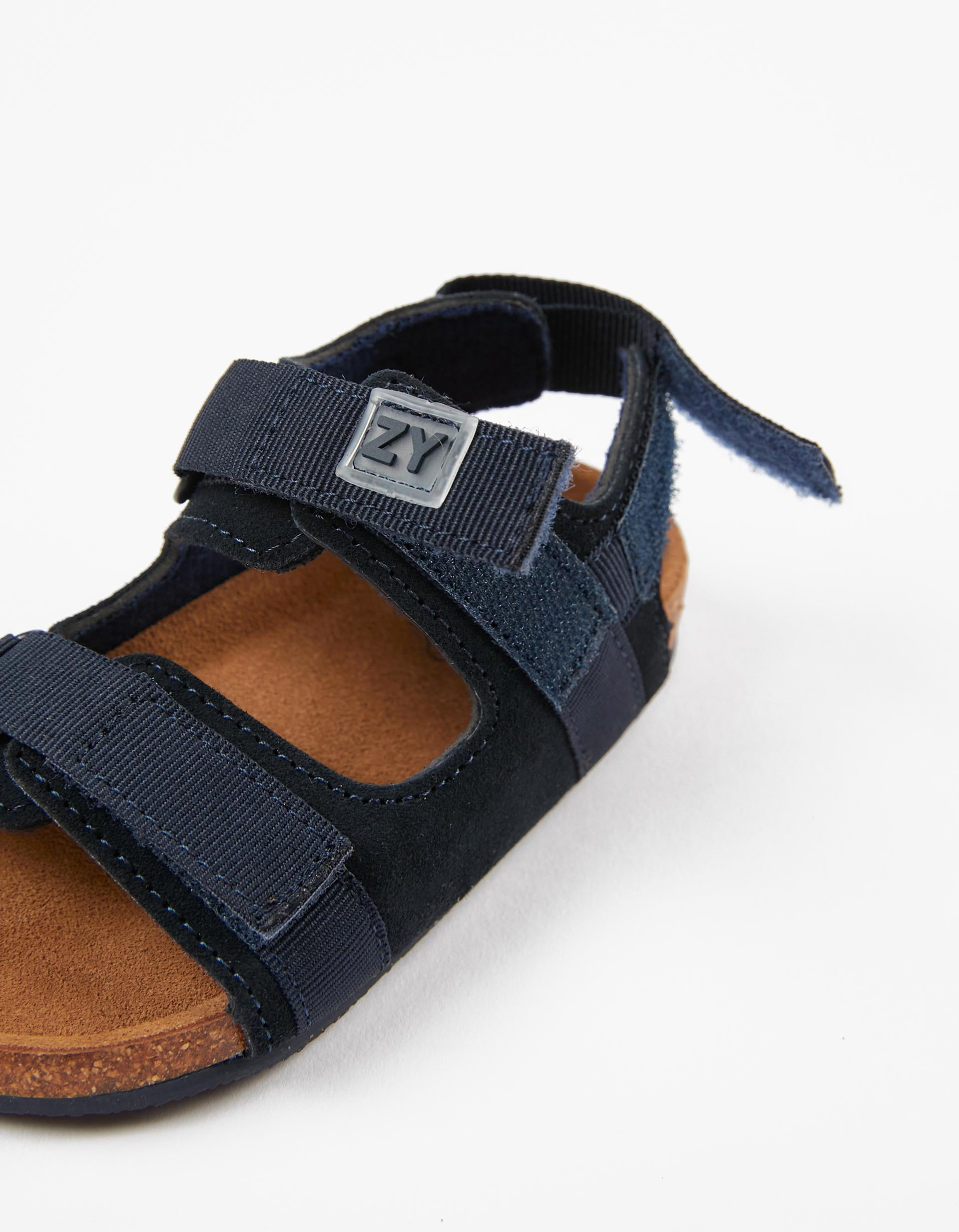 Sandales en Cuir pour Bébé Garçon, Bleu Foncé