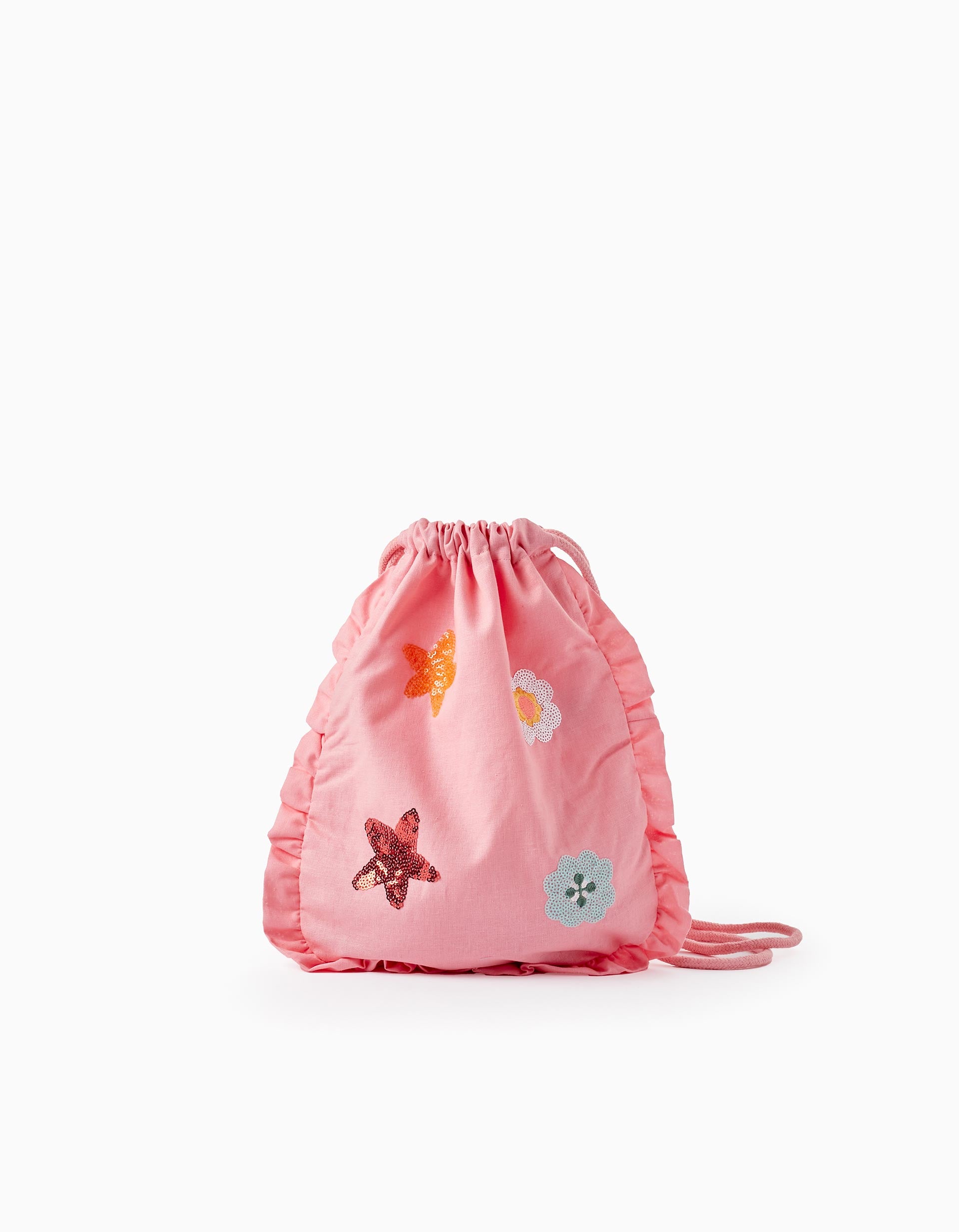 Mochila de Tecido com Lantejoulas para Bebé Menina, Rosa