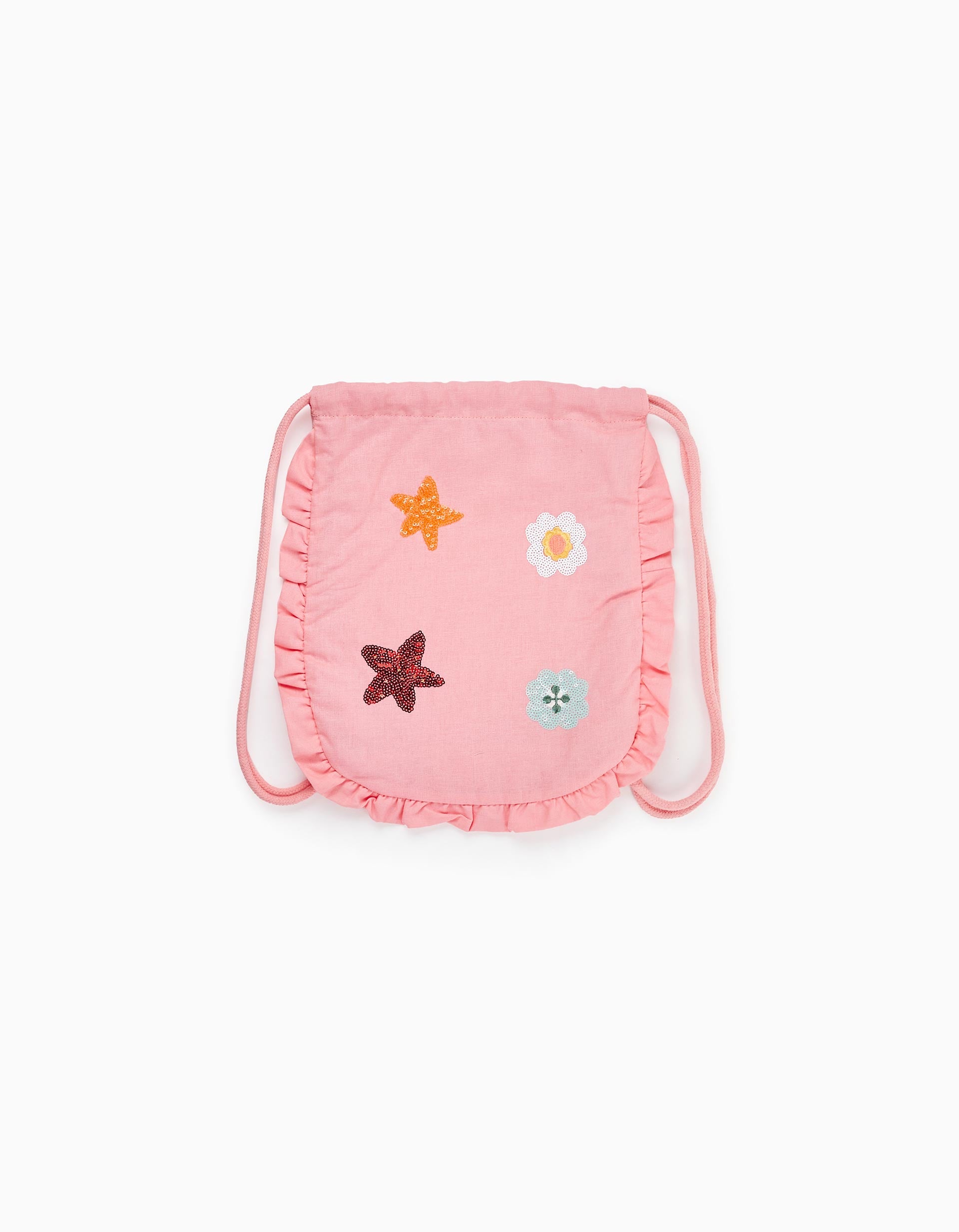 Mochila de Tecido com Lantejoulas para Bebé Menina, Rosa