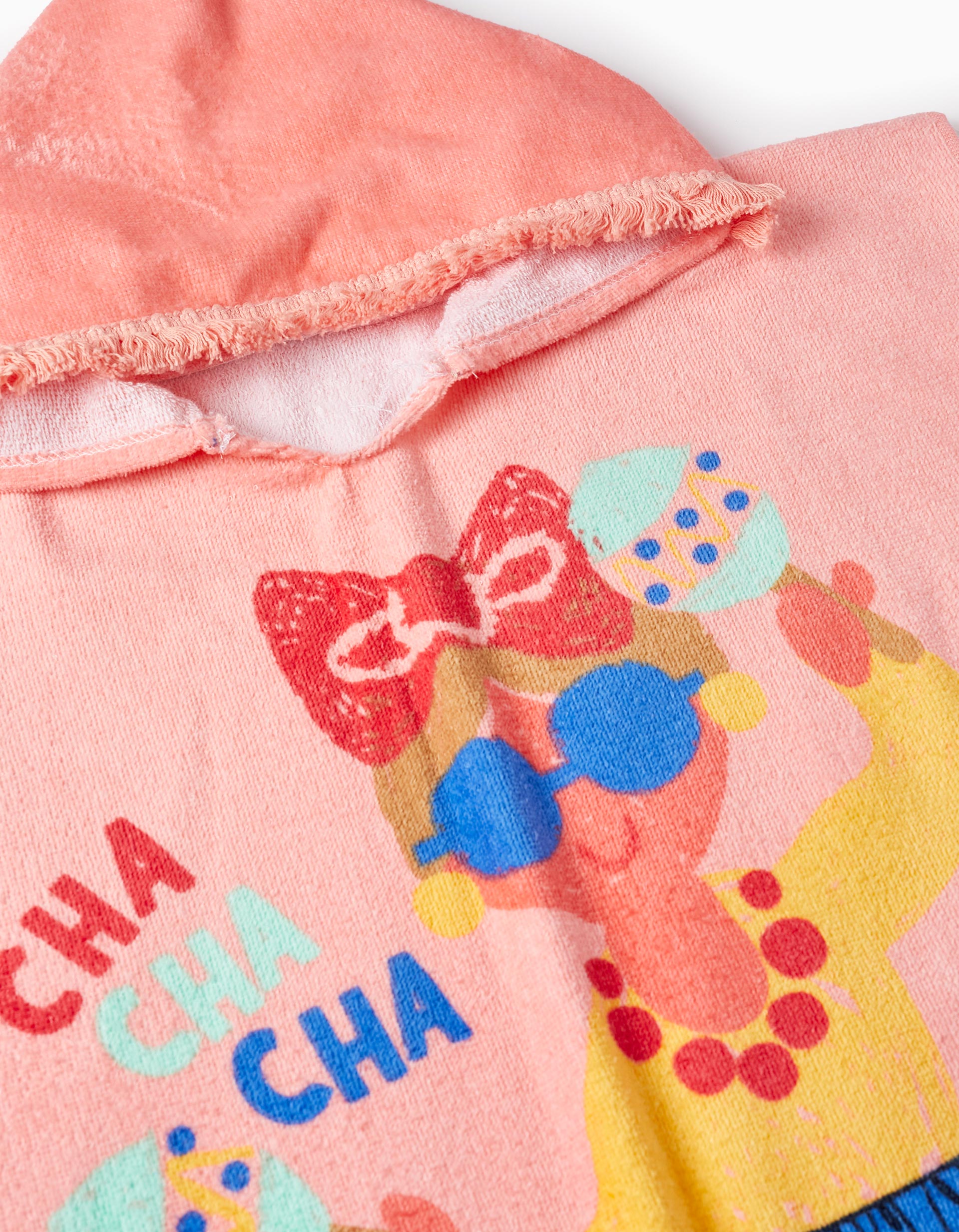 Poncho De Plage Avec Capuche Pour Bébé Fille 'Séville', Corail