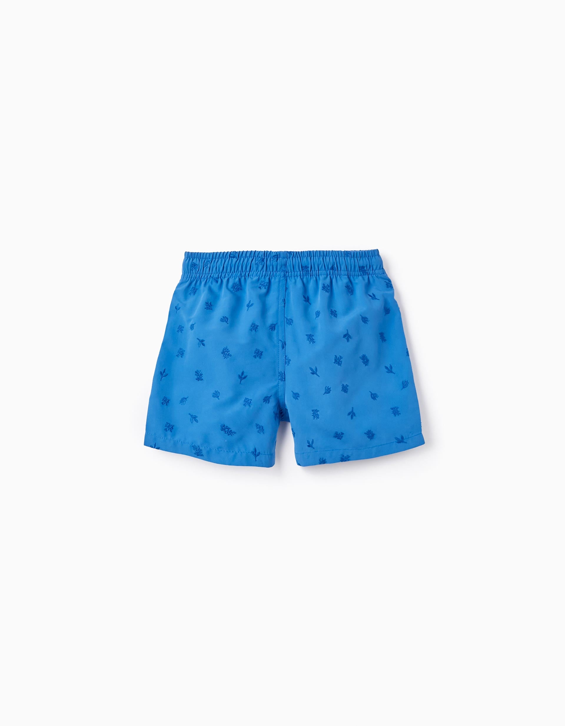 Swim Shorts with Embroidered Pattern for Boys, Blue