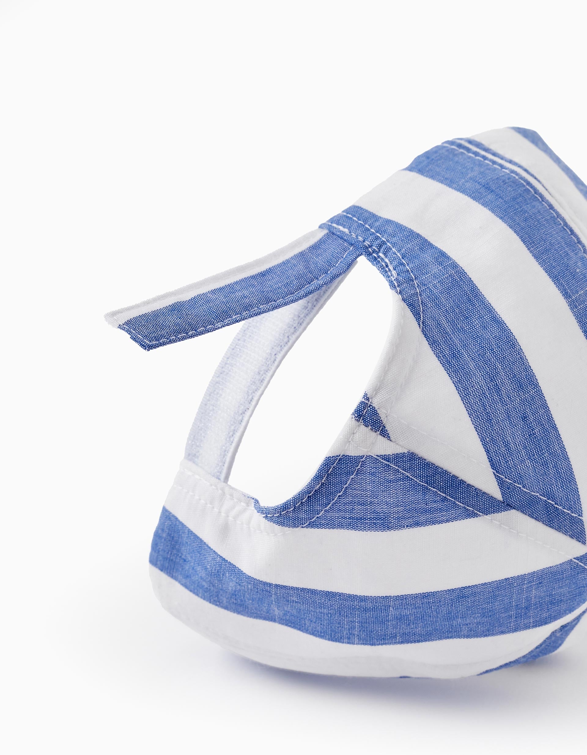 Striped Cap for Baby Boys, White/Blue