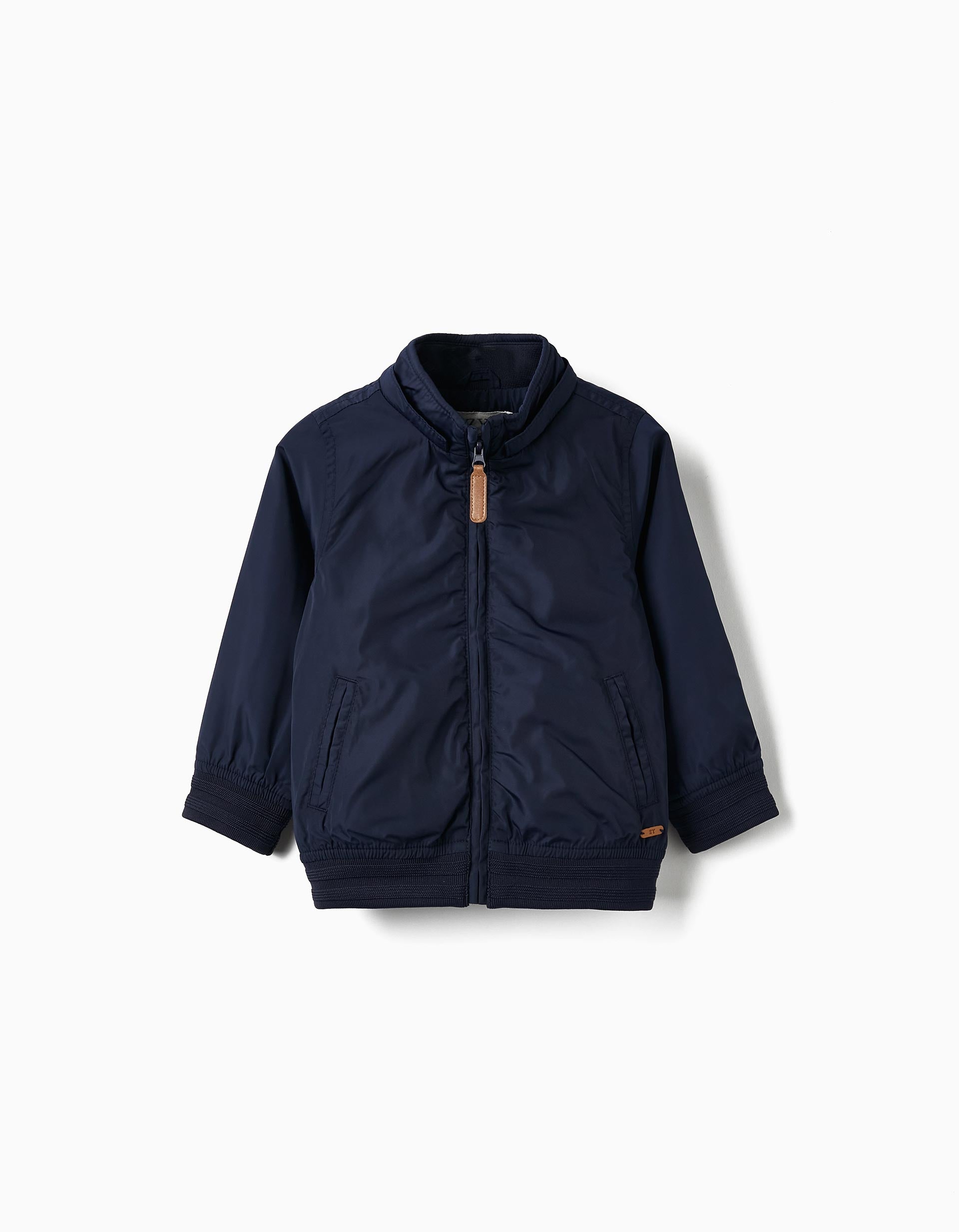 Manteau avec Capuche Amovible pour Bébé Garçon, Bleu Foncé