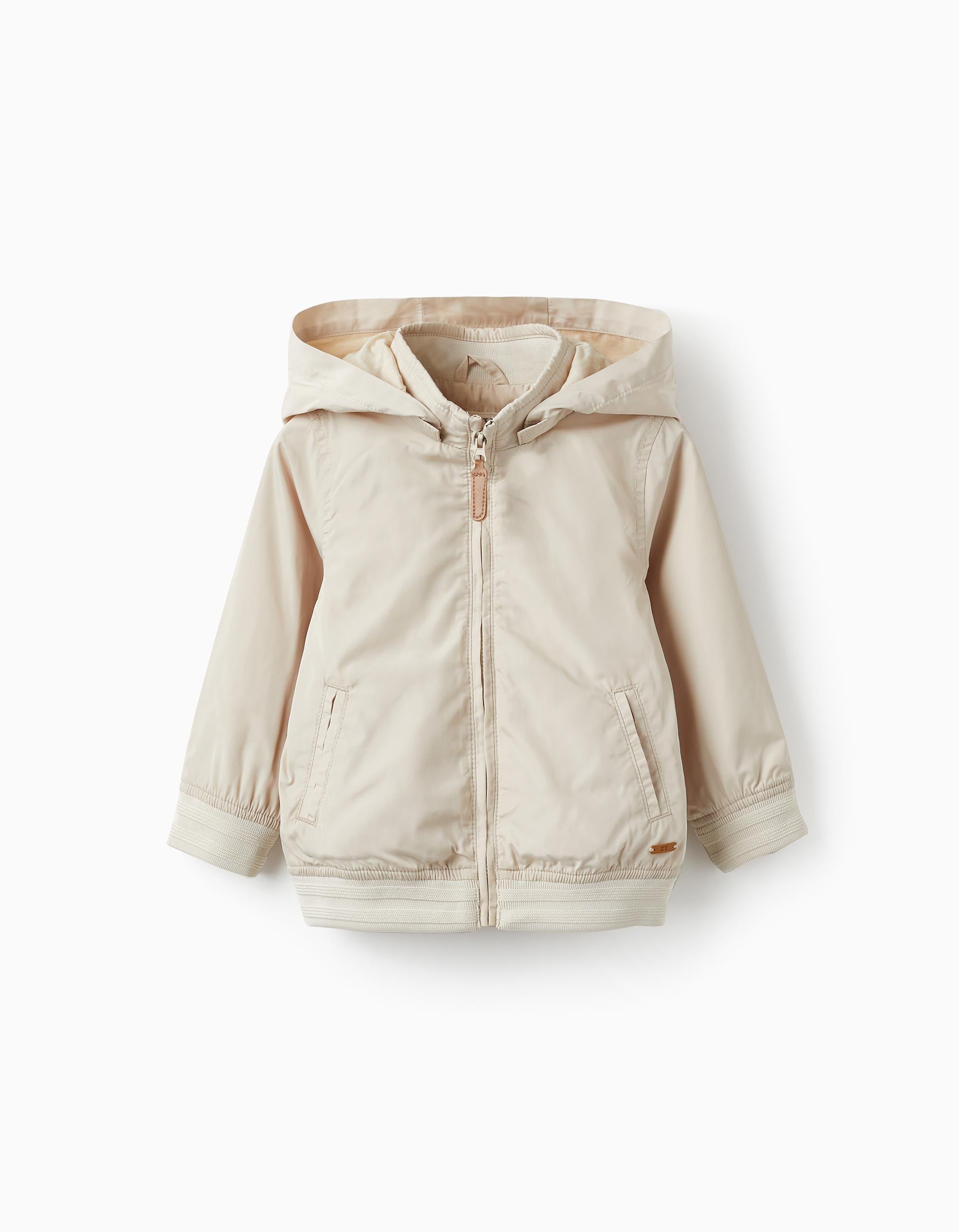 Chaqueta con Capucha Desmontable para Bebé Niño, Beige