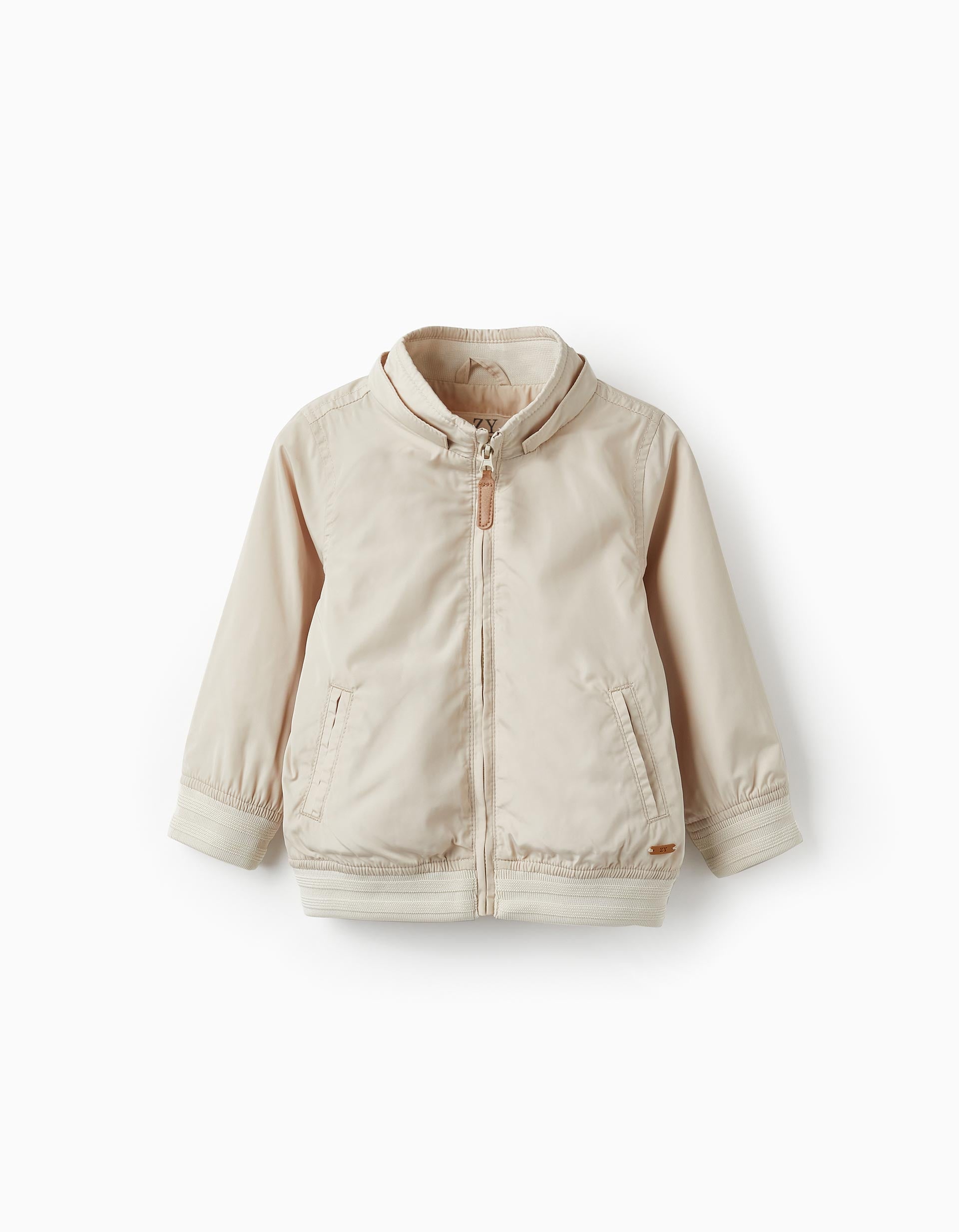 Chaqueta con Capucha Desmontable para Bebé Niño, Beige