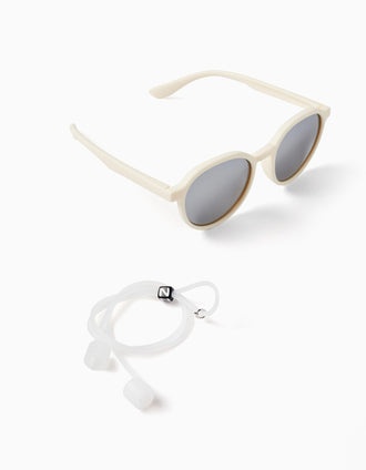 Lunettes de Soleil avec Protection UV Niveau 3 pour Fille, Blanc
