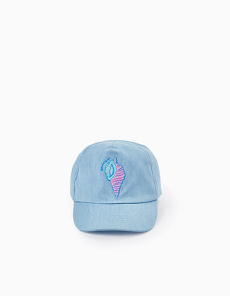 Gorra de Algodón para Niña 'Caracola', Azul