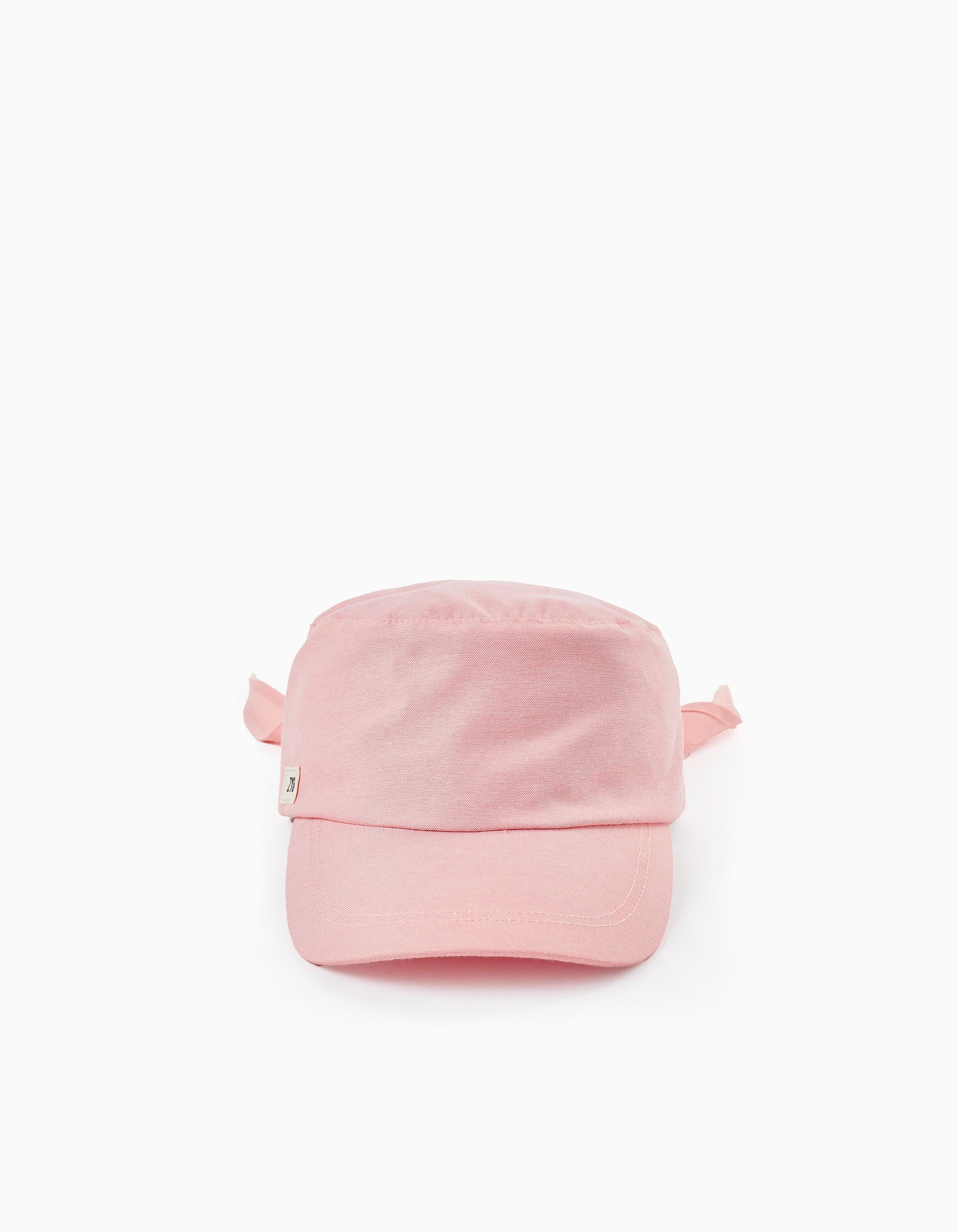 Gorra de Algodón con Cinta para Niña, Rosa