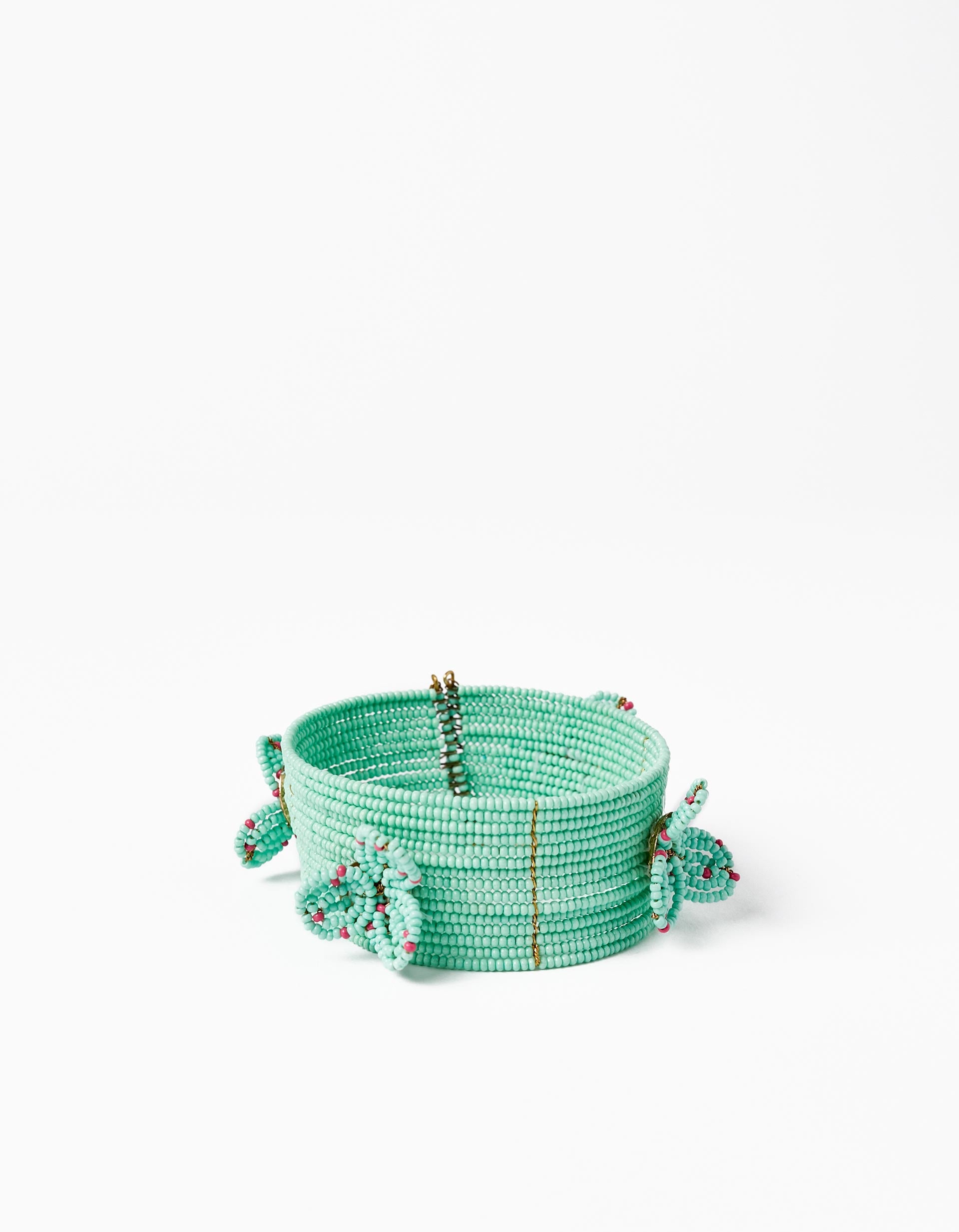 Pulseira com Missangas para Bebé e Menina, Verde/Rosa