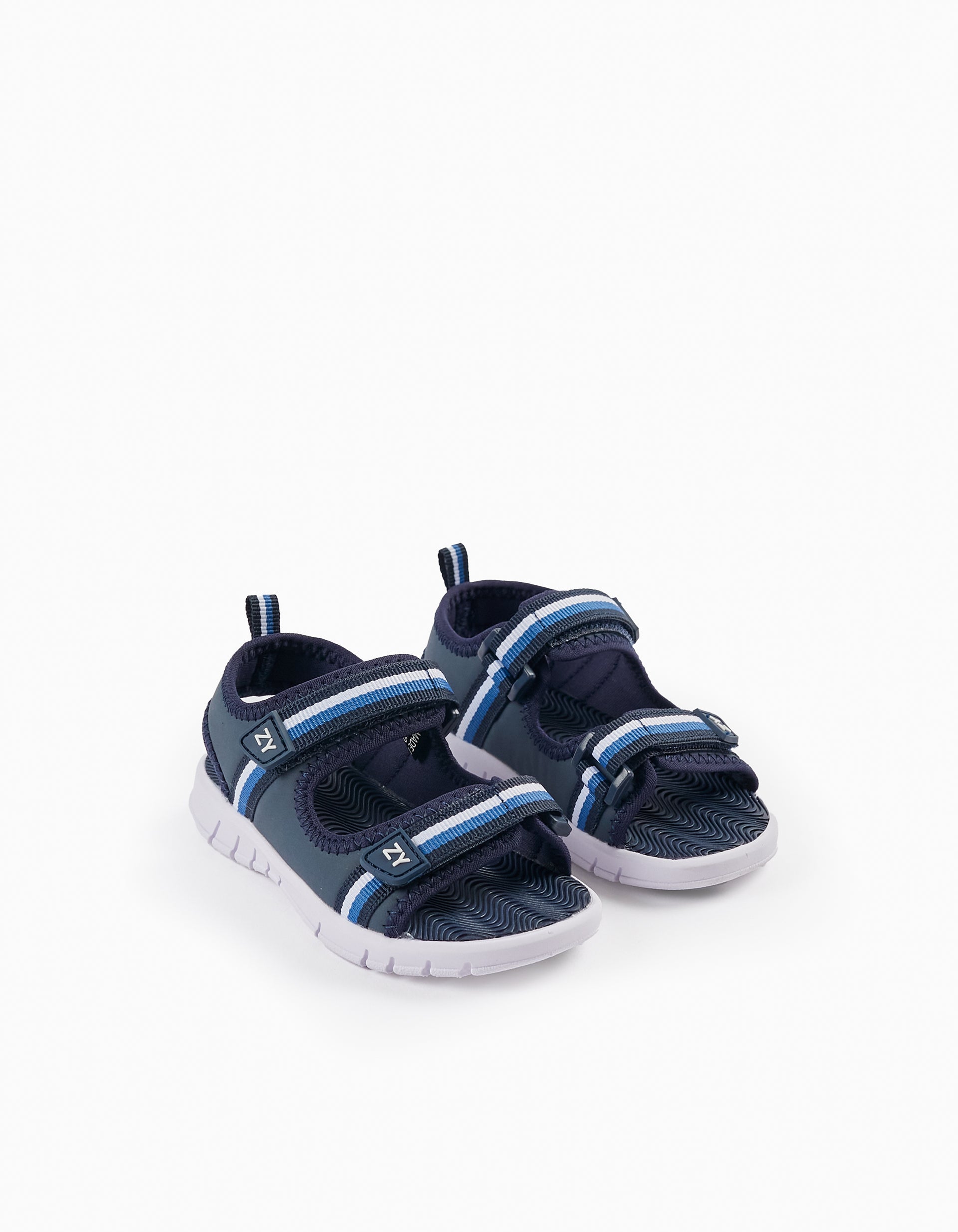 Sandalias de Tiras para Bebé Niño, Azul/Blanco