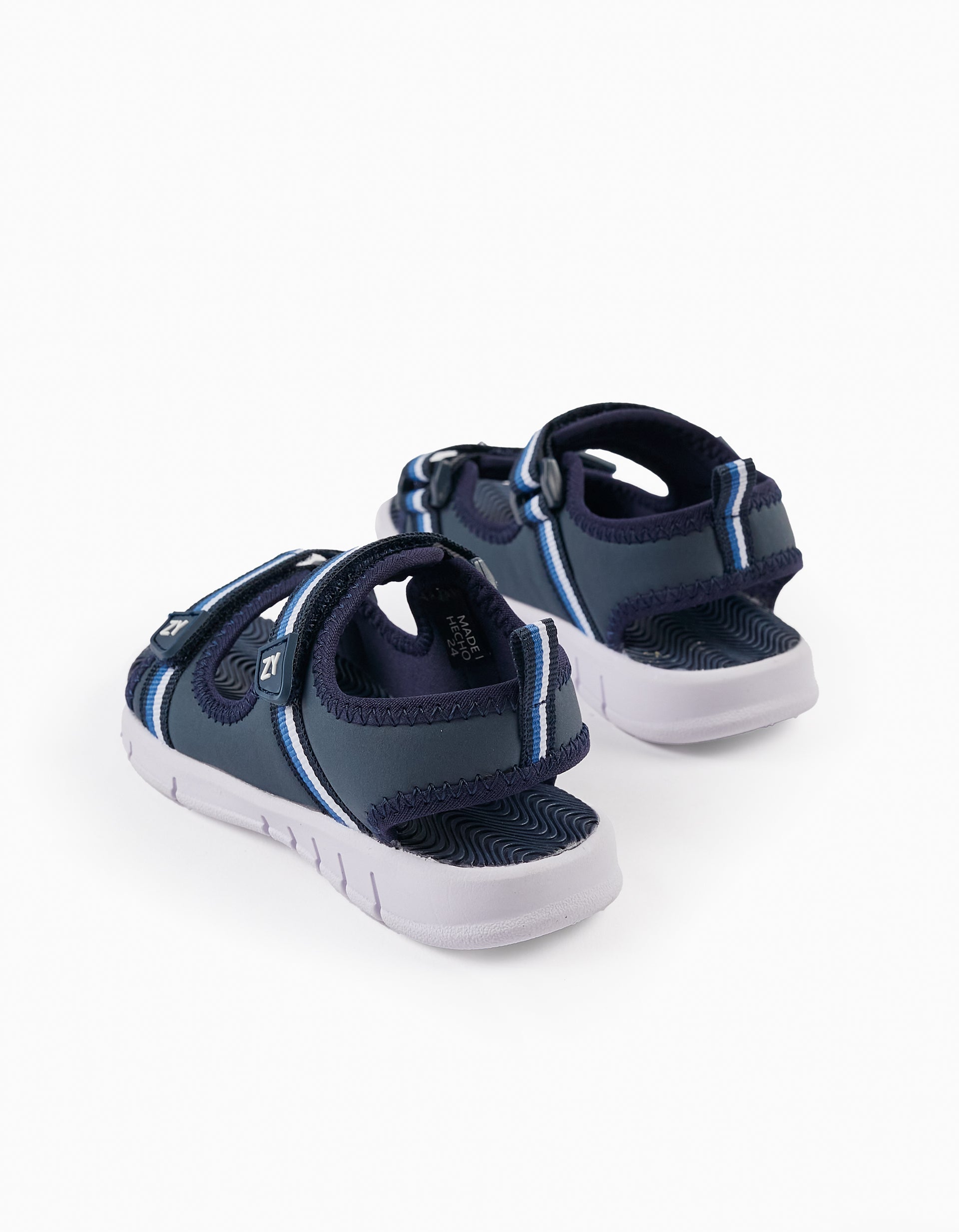 Sandalias de Tiras para Bebé Niño, Azul/Blanco