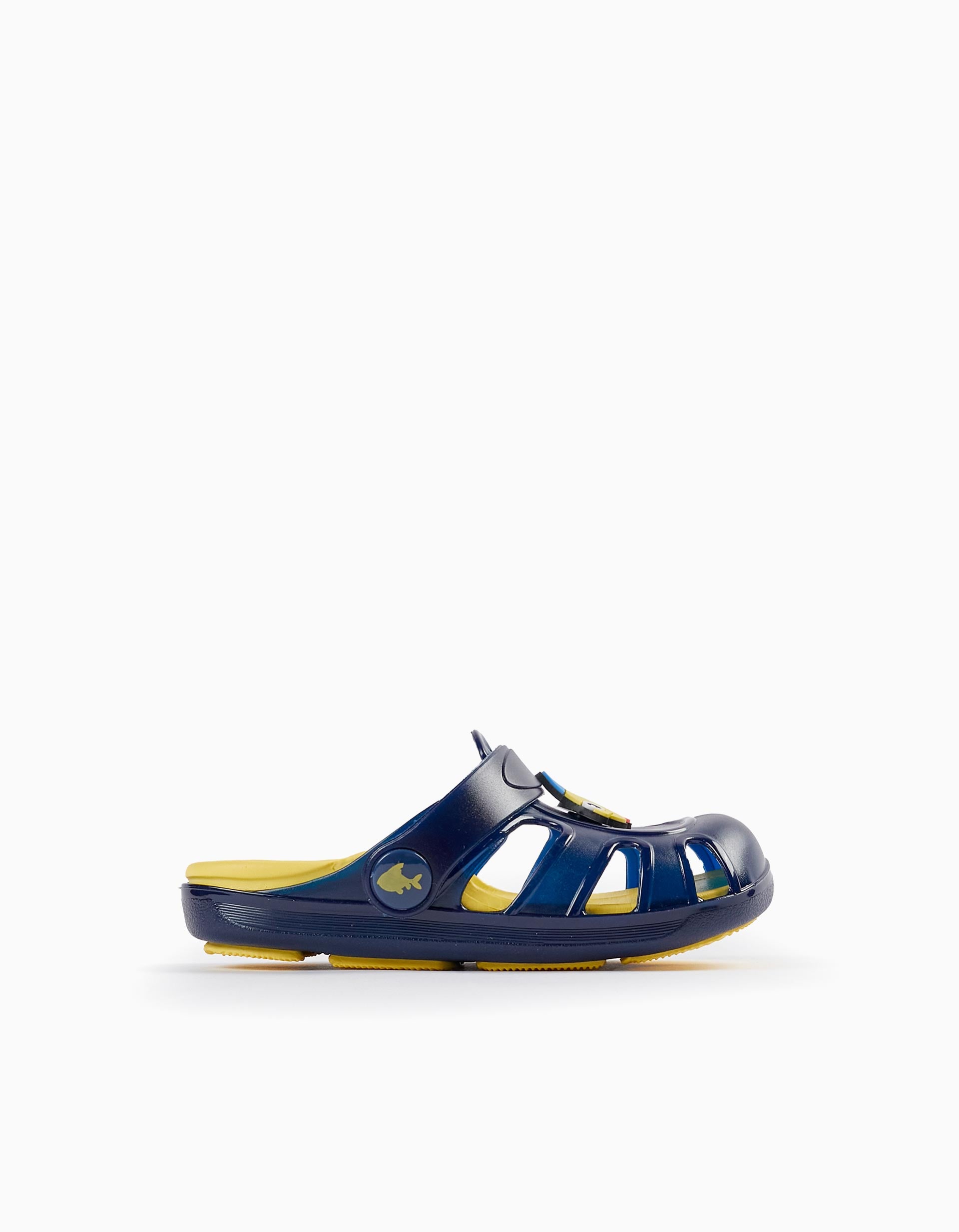 Sandalias Clogs para Bebé Niño 'Pez - Delicious', Azul Oscuro/Amarelo