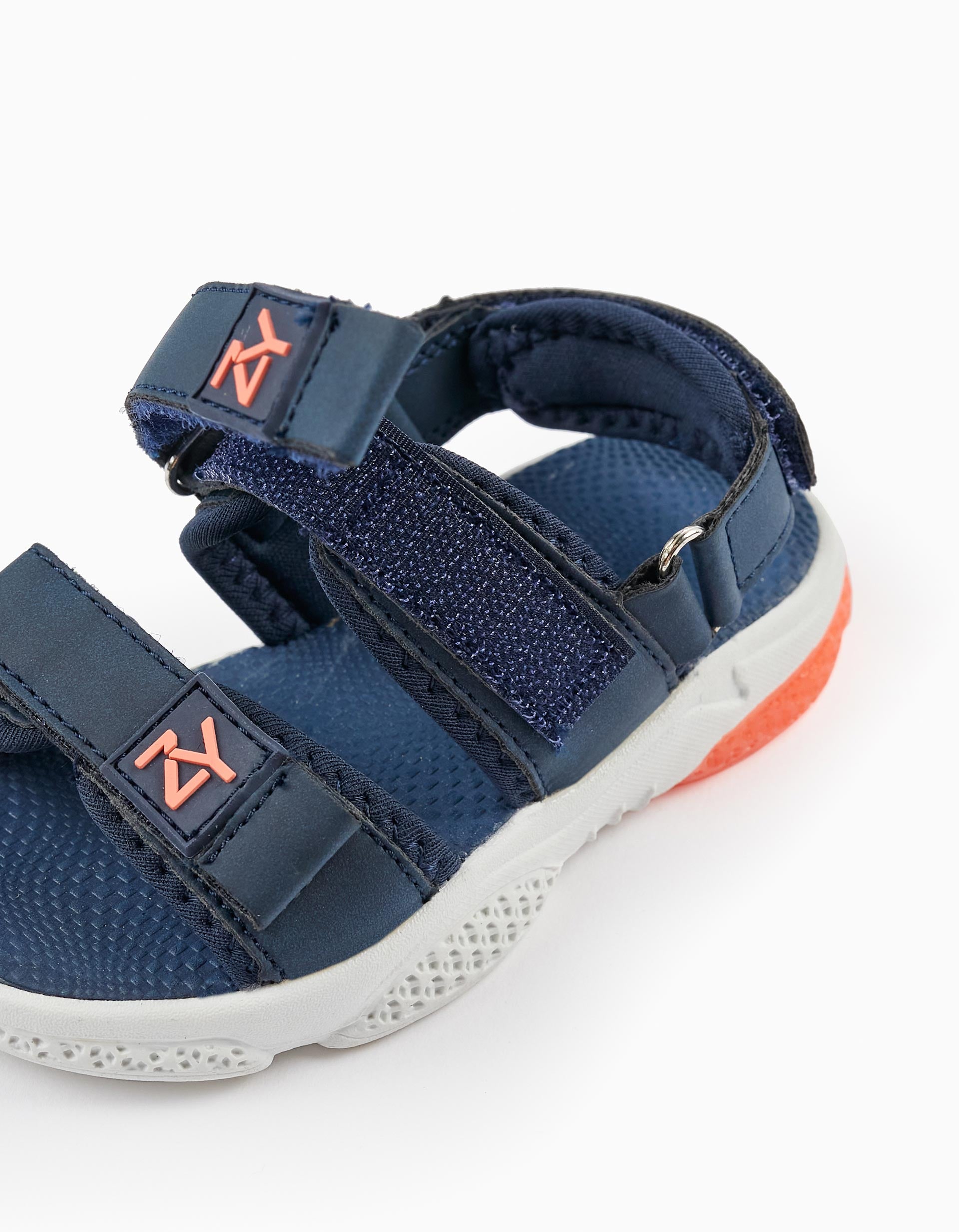 Sandalias con Luces para Bebé Niño 'Superlight ZY', Azul Oscuro/Naranja