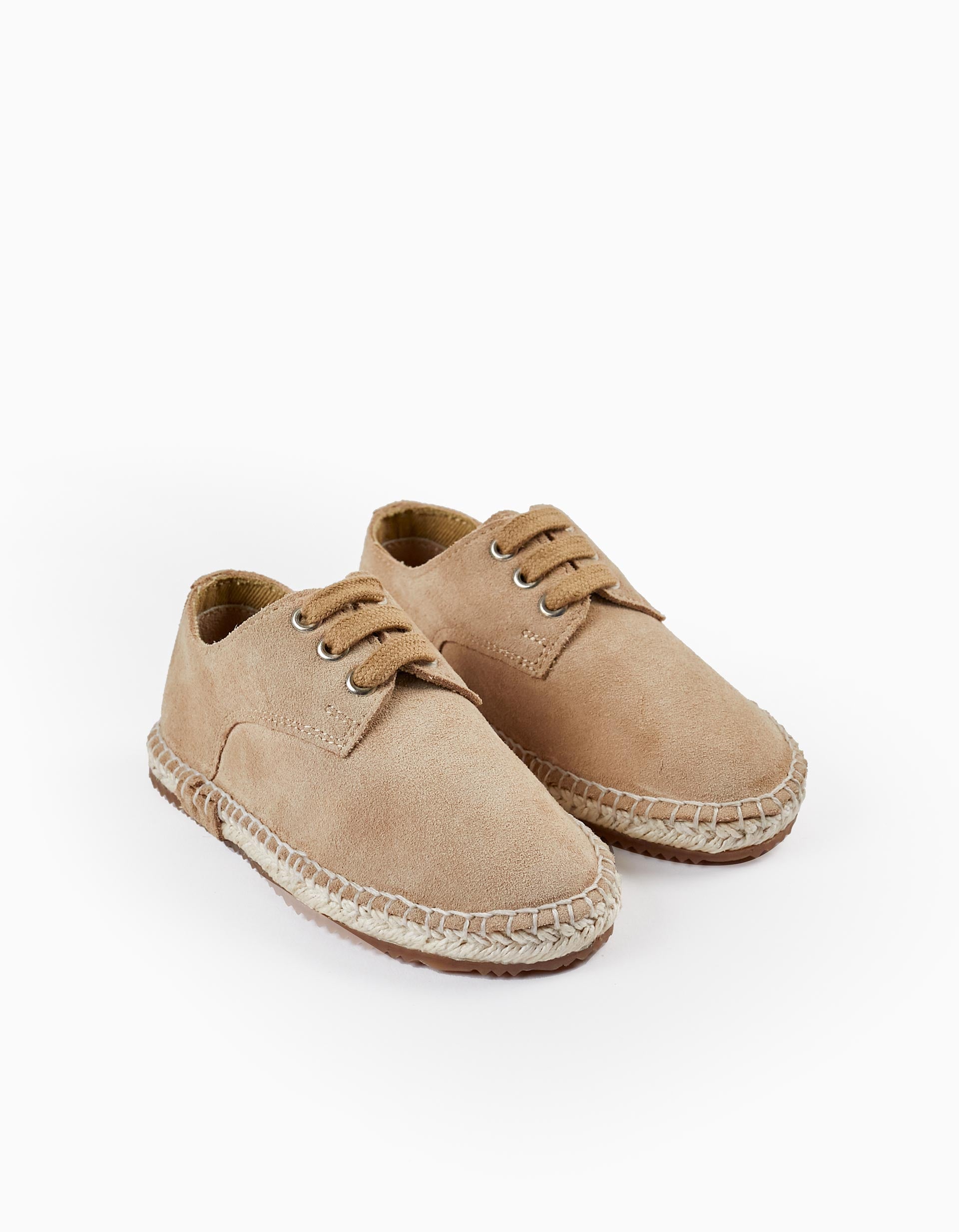 Chaussures en daim en cuir pour bébé garçon, Beige Foncé