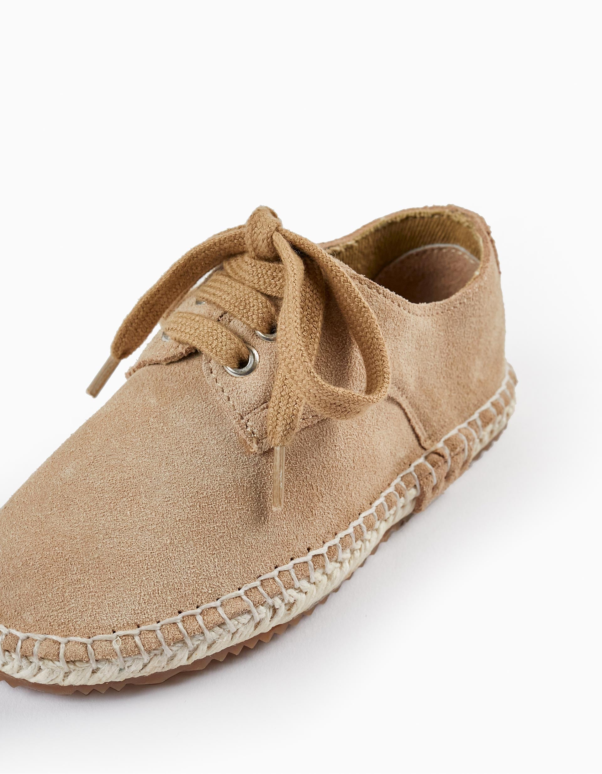 Chaussures en daim en cuir pour bébé garçon, Beige Foncé