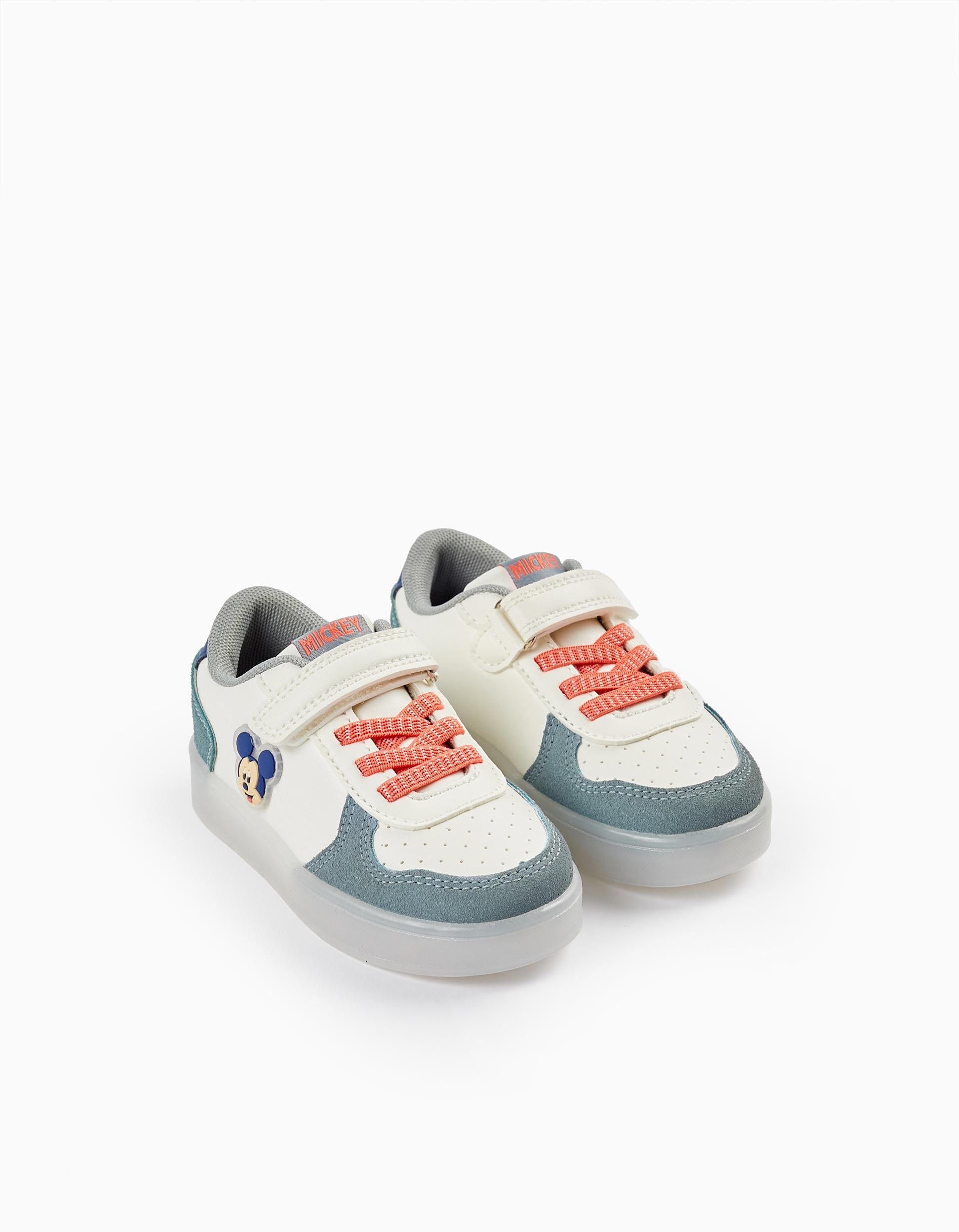 Zapatillas con Luces para Bebé Niño 'Mickey', Azul Claro/Blanco