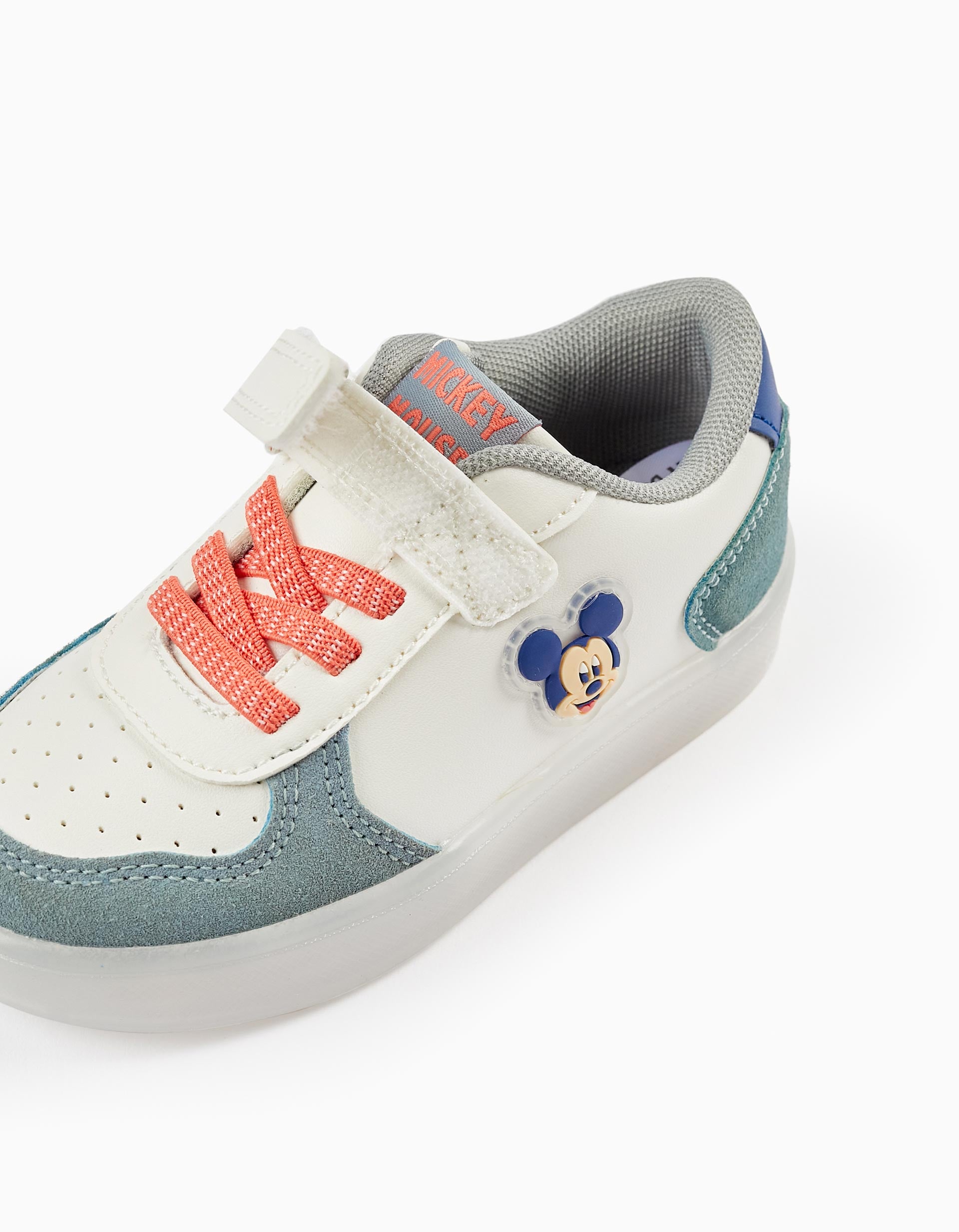 Zapatillas con Luces para Bebé Niño 'Mickey', Azul Claro/Blanco