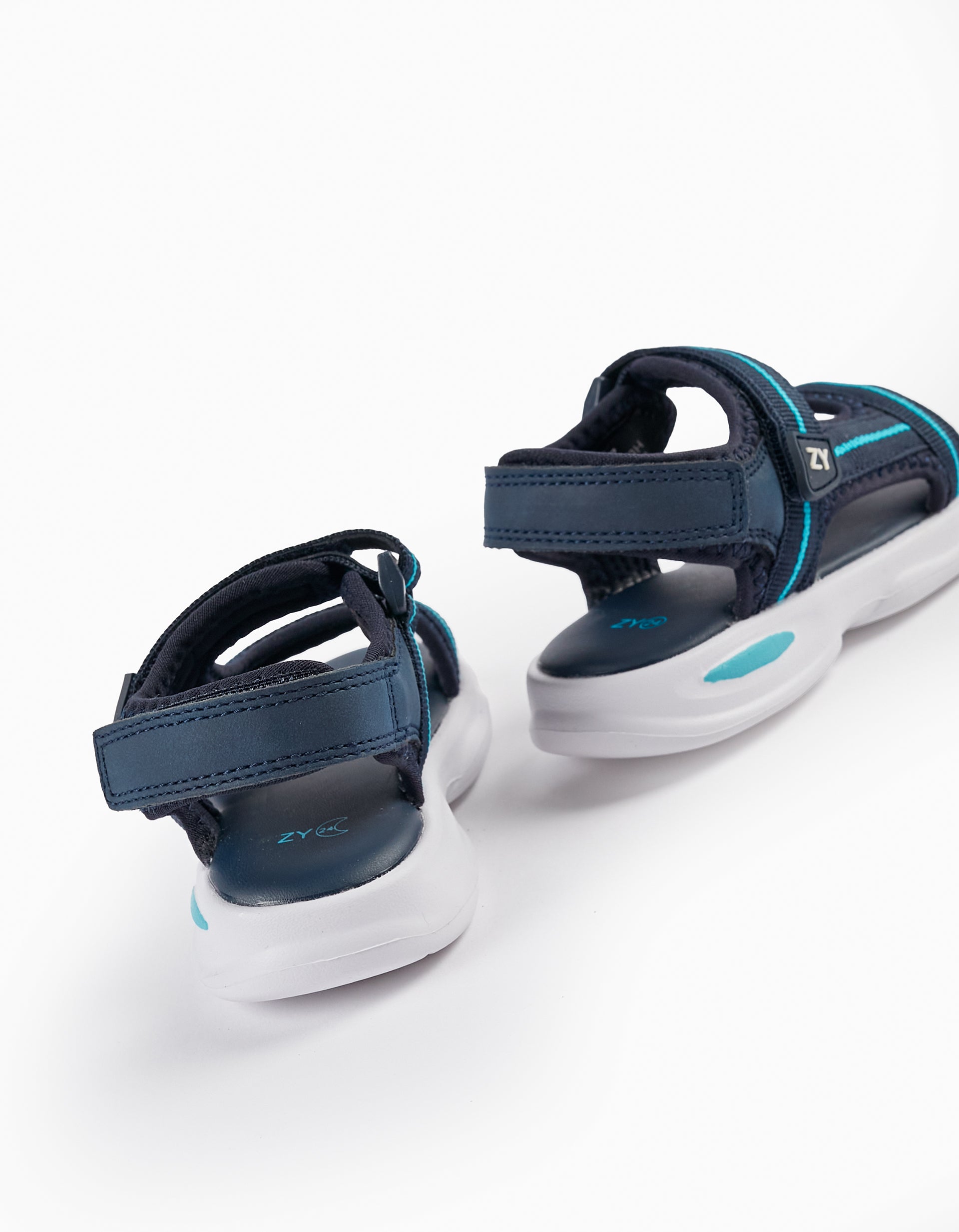 Sandalias Deportivas con Tiras para Bebé Niño, Azul/Azul Oscuro