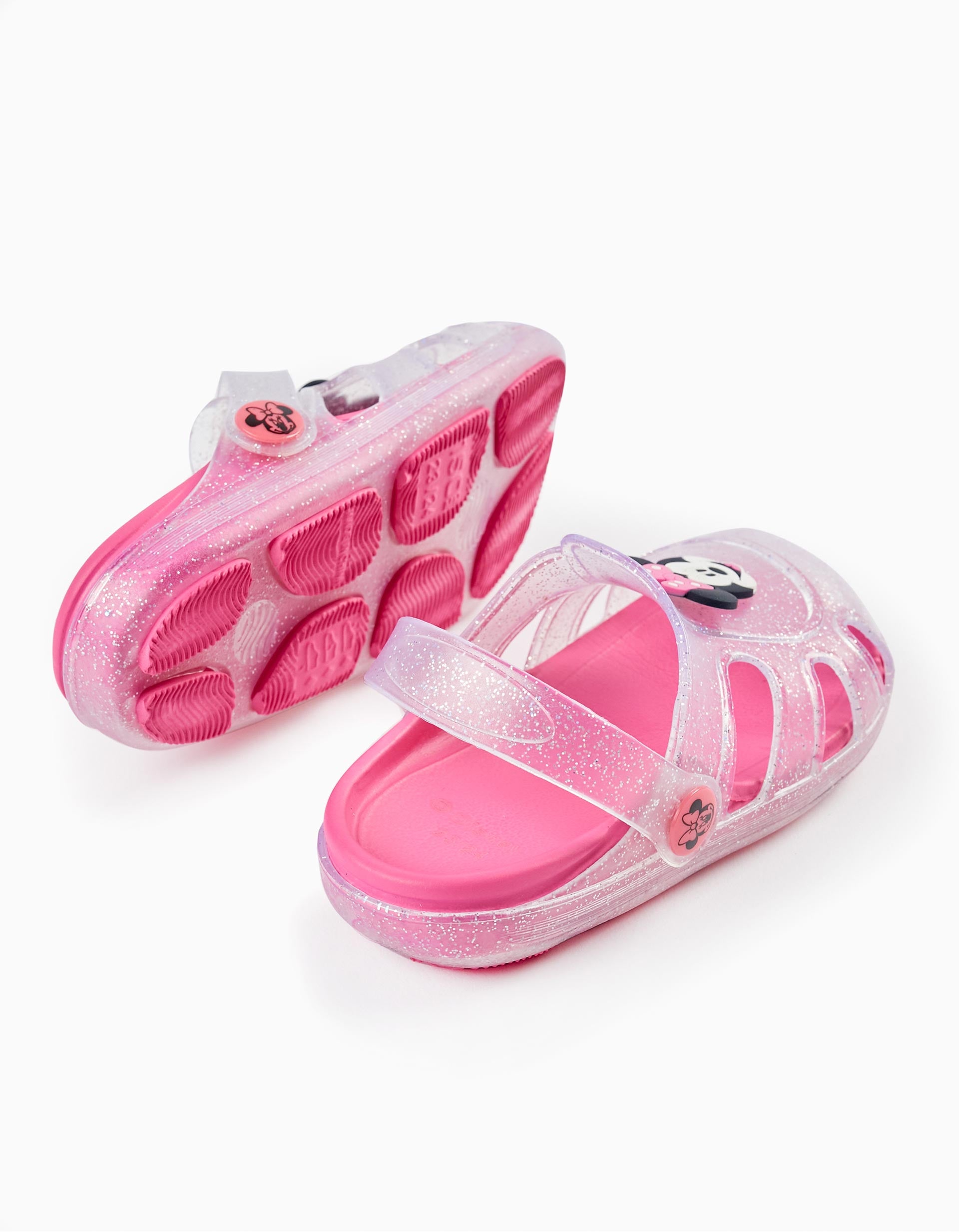 Sandales Clogs pour Bébé Fille 'Minnie - ZY Delicious', Transparent/Rose