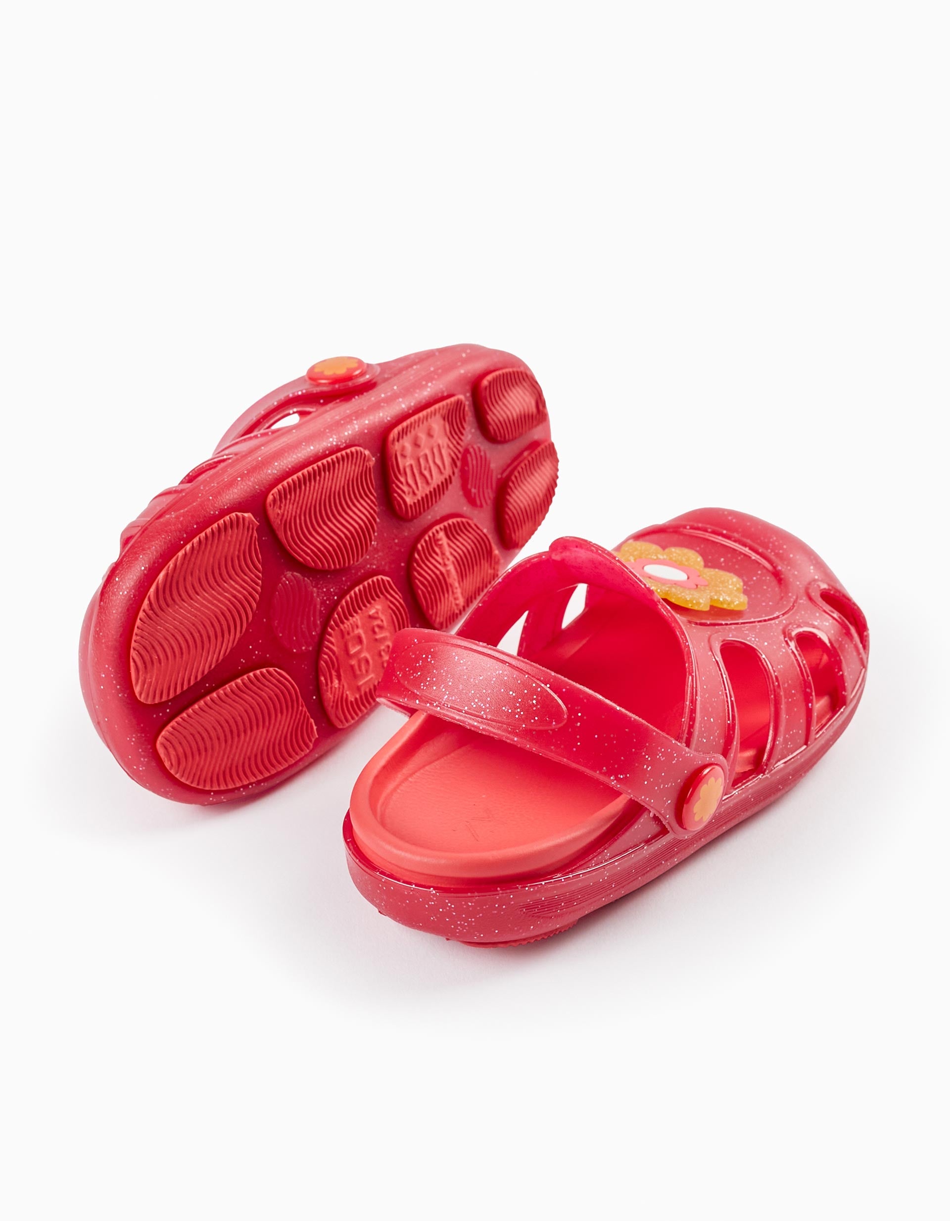 Sandales Clogs pour Bébé Fille 'Flower - Delicious', Rouge