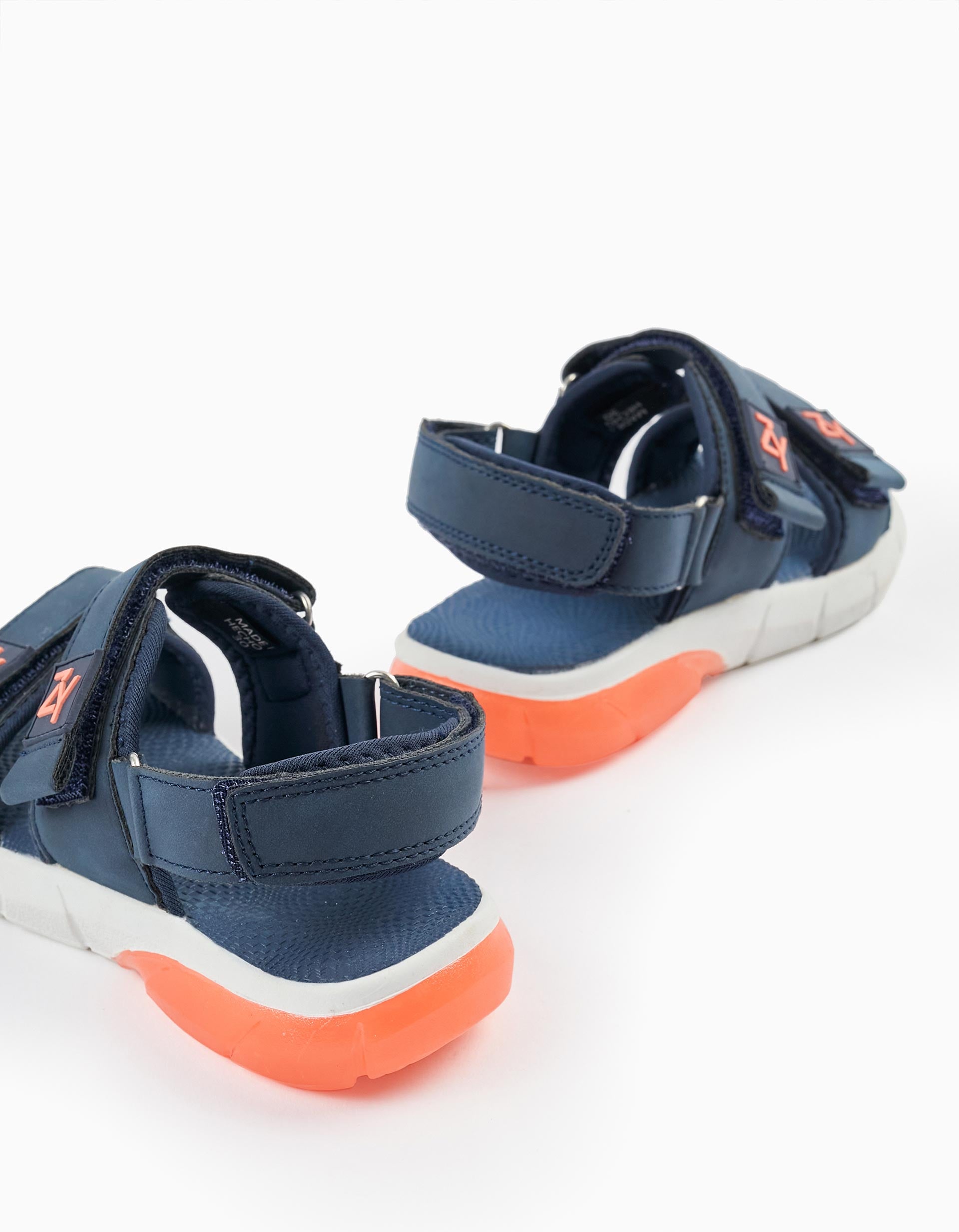 Sandales avec Lumières pour Garçon 'Superlight ZY', Bleu Foncé/Orange