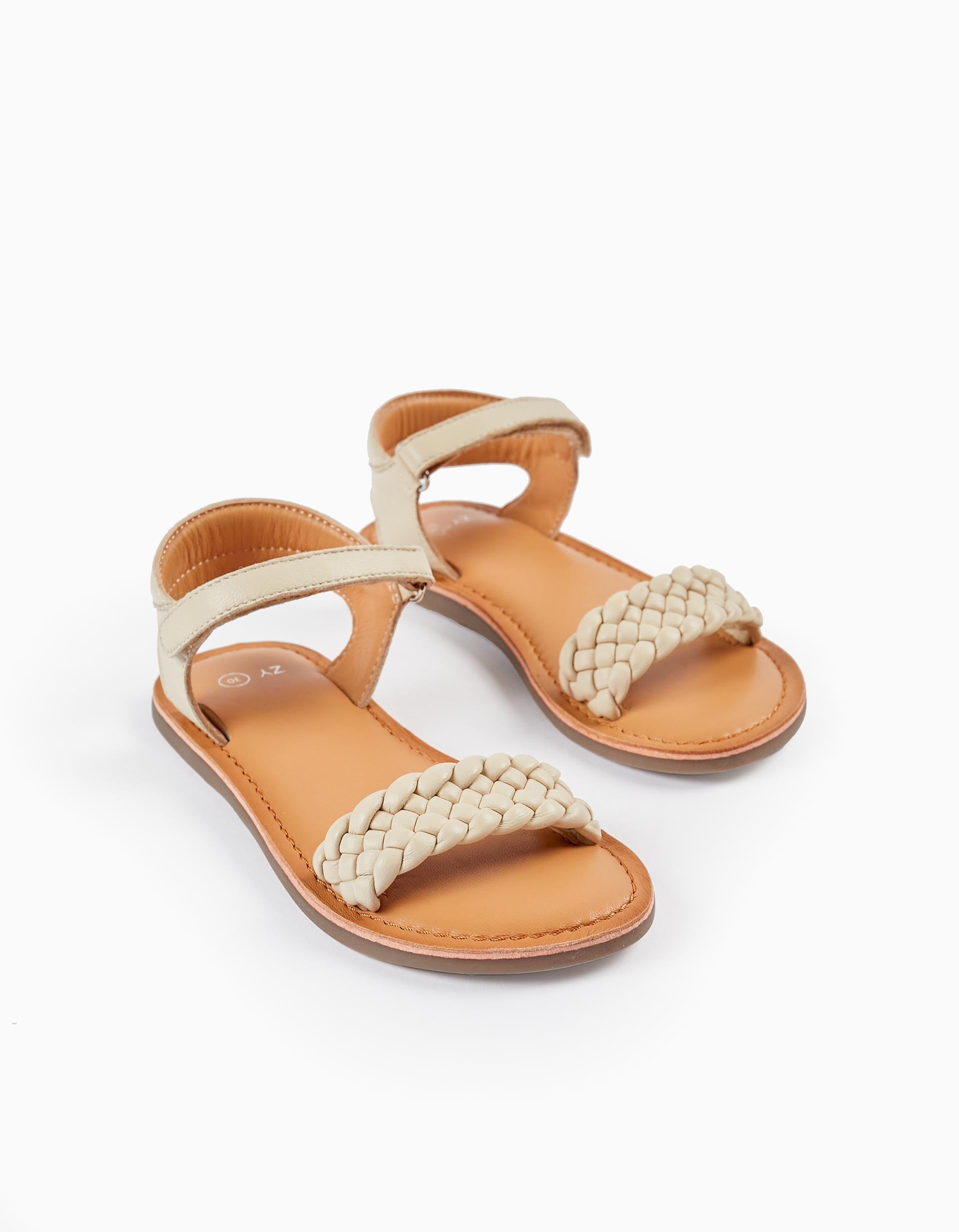 Sandalias de Piel para Niña, Beige