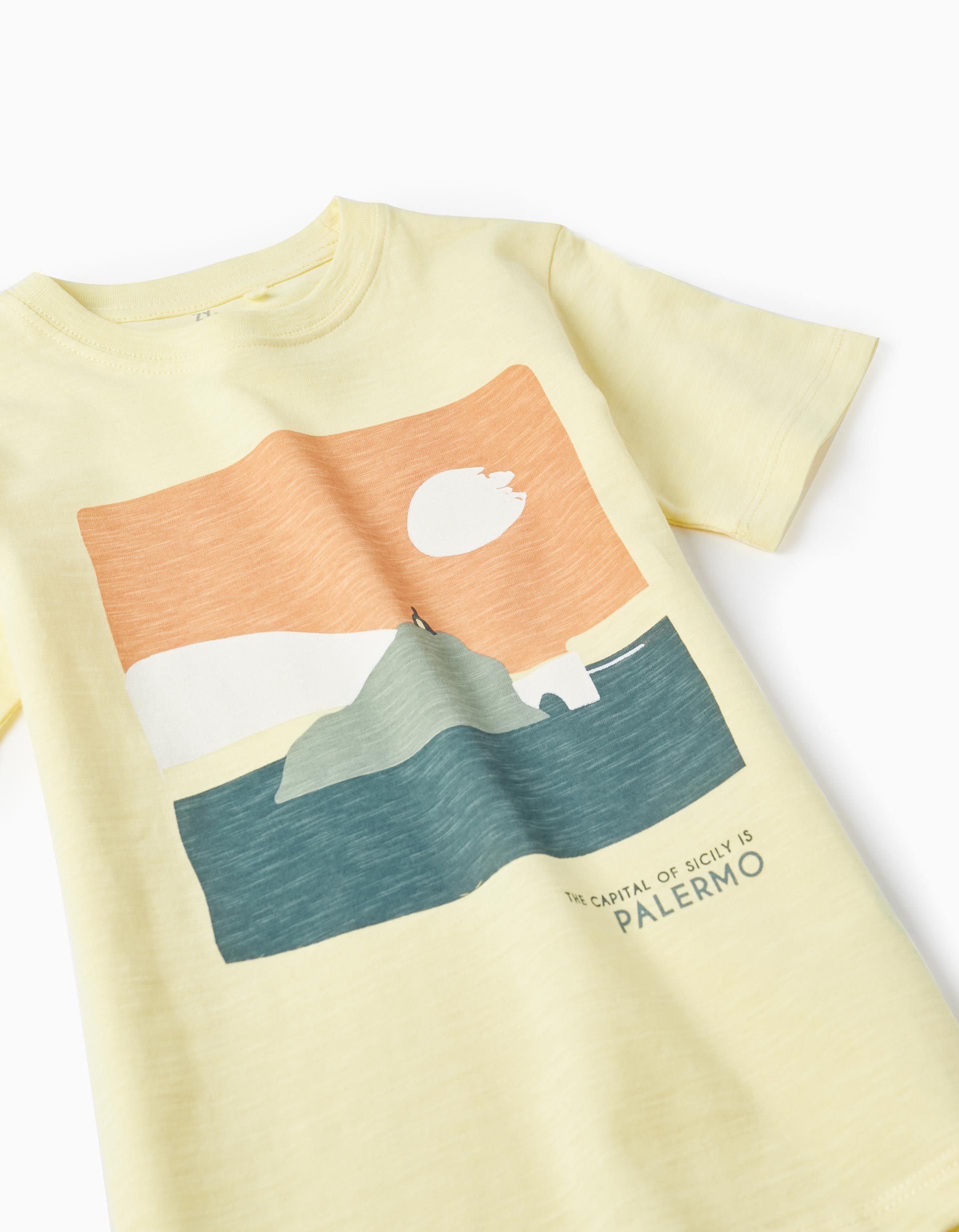 Cotton T-Shirt for Boys 'Palermo, Sicily', Yellow