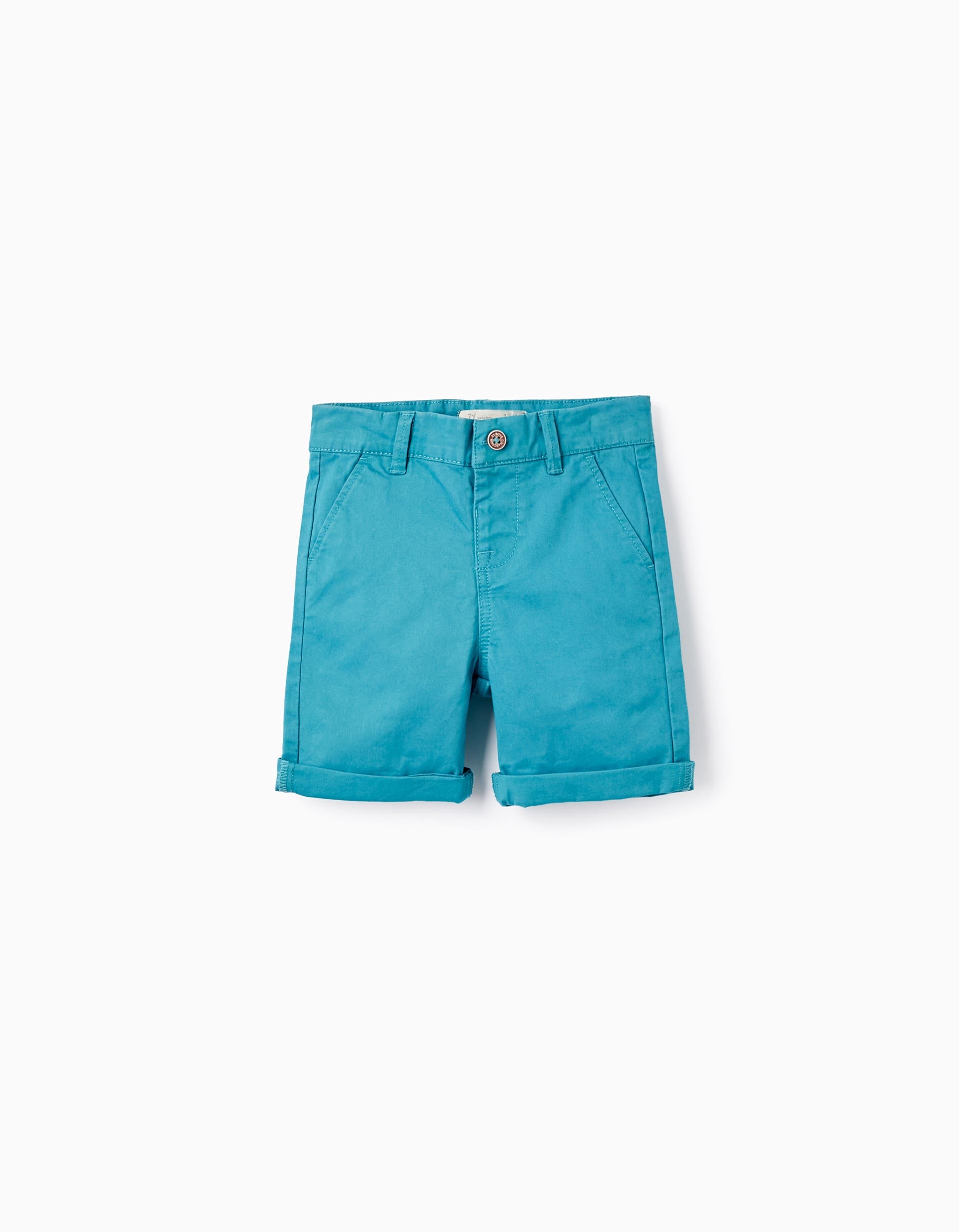 Short Chino en Coton pour Bébé Garçon, Turquoise