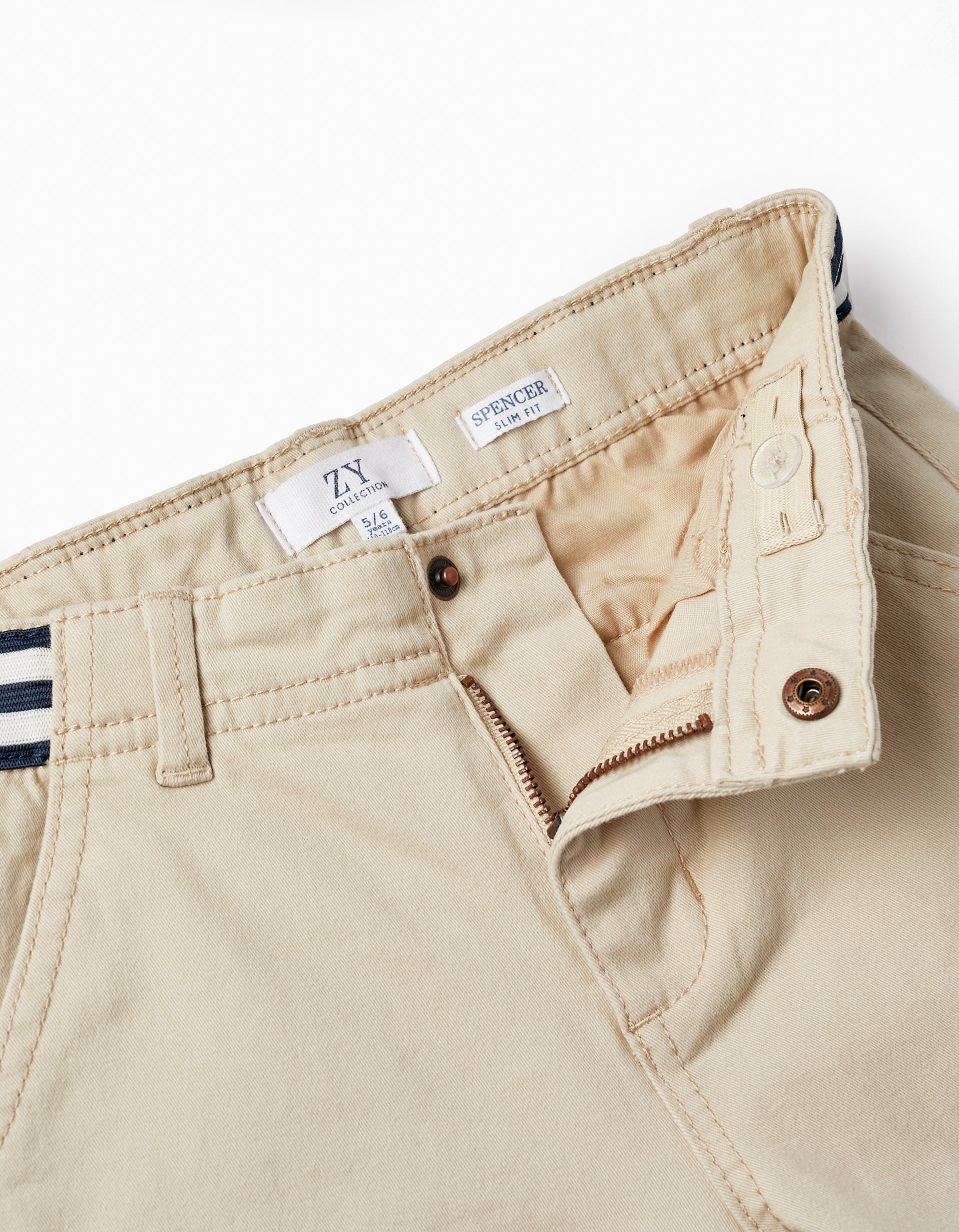 Pantalon en sergé de coton pour garçon 'Slim Fit', Beige