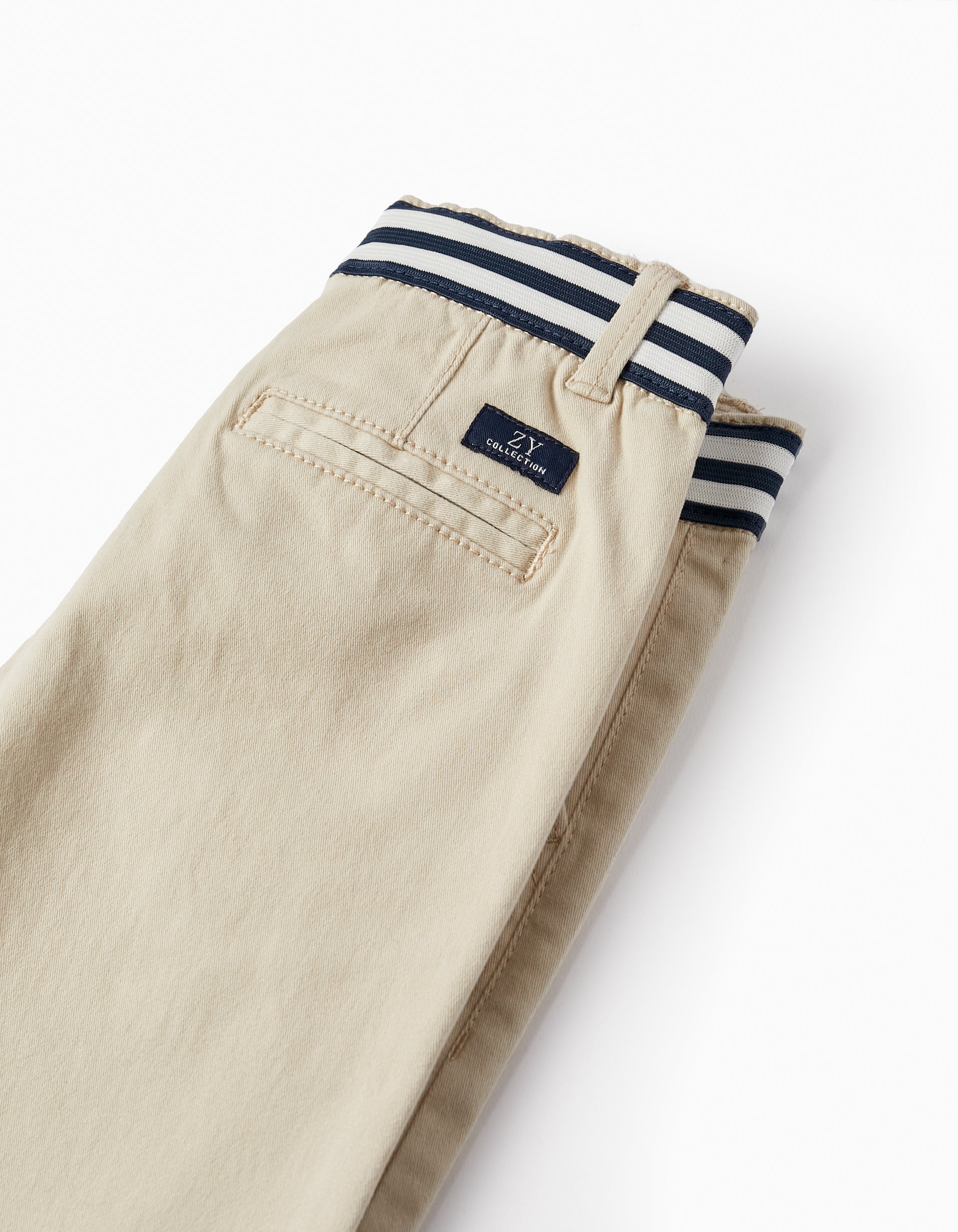 Pantalones de Sarga de Algodón para Niño 'Slim Fit', Beige