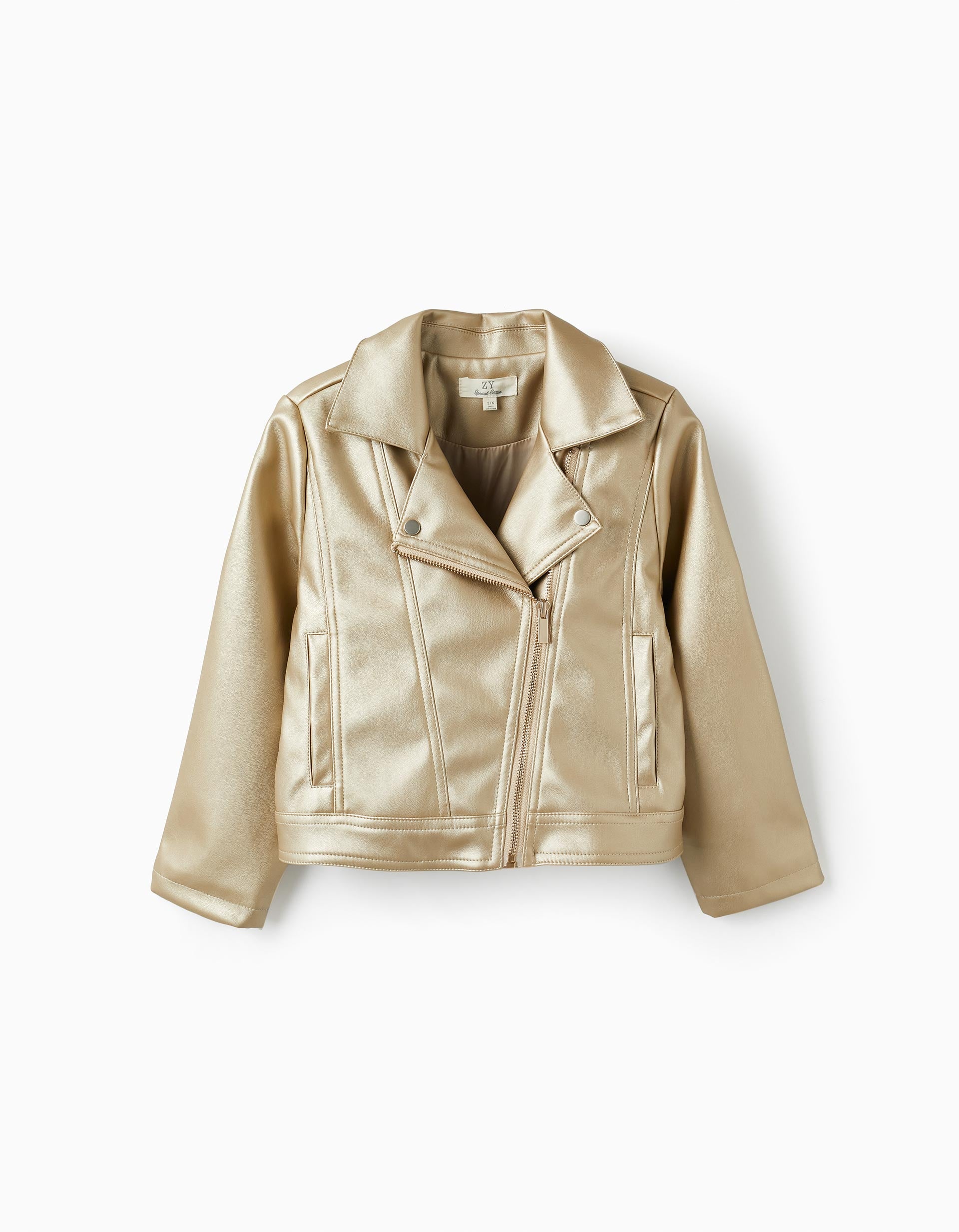 Casaco Biker para Menina, Dourado