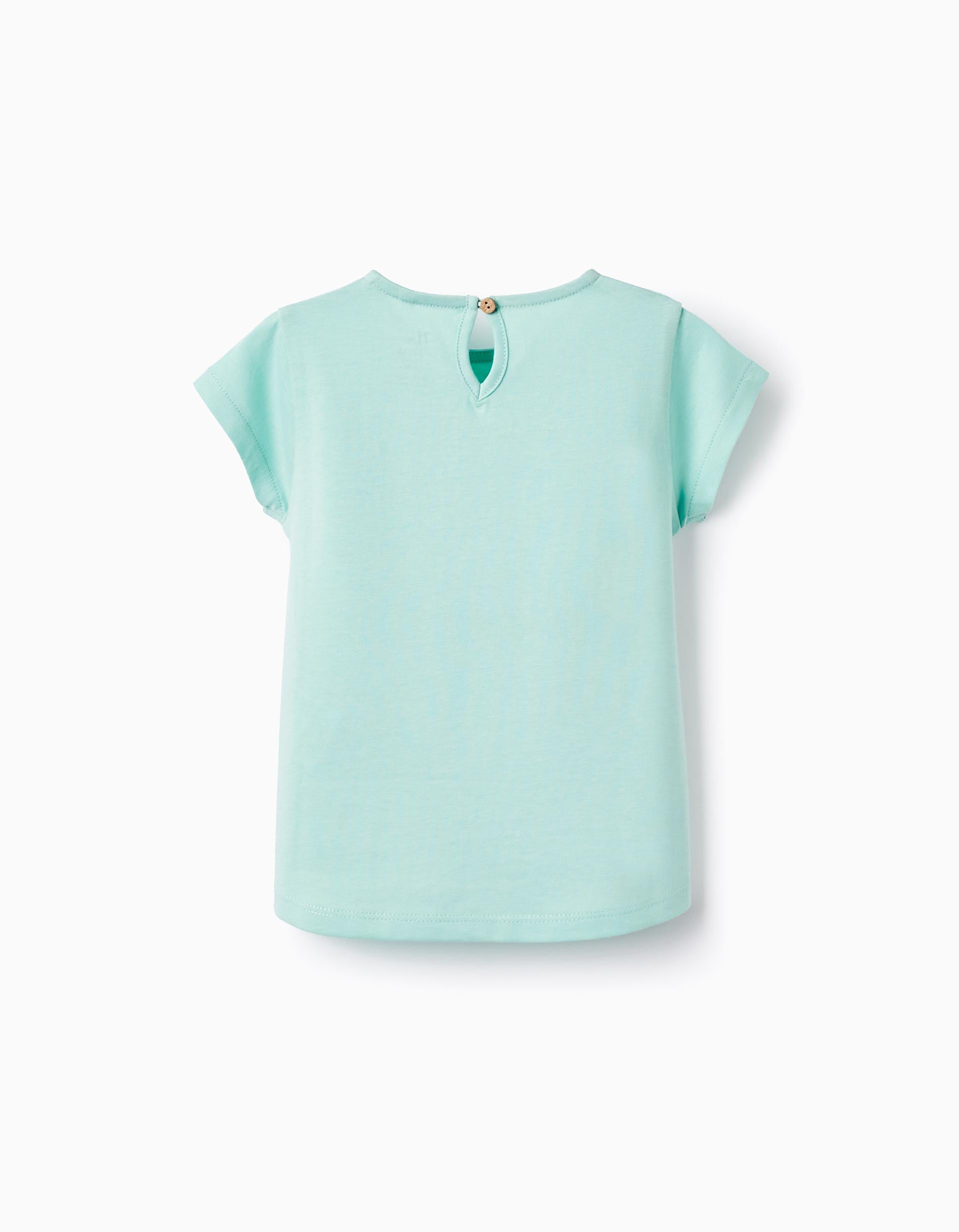 T-Shirt De Coton Pour Bébé Fille 'Cha Cha Cha', Vert Eau