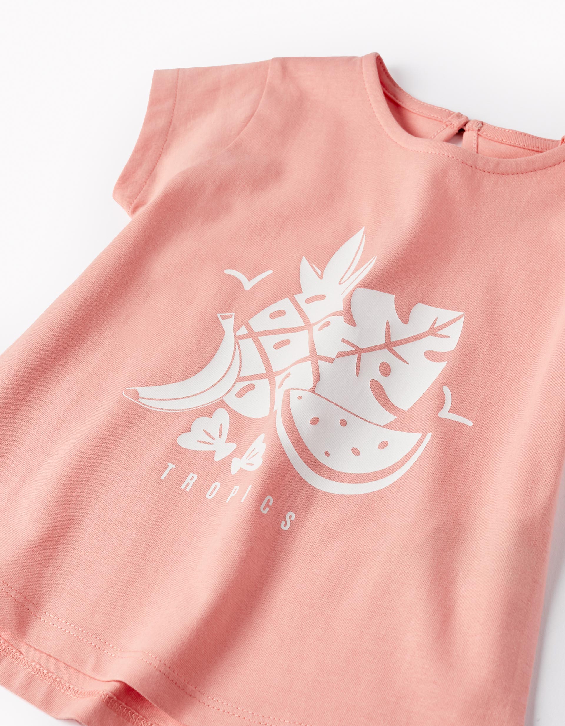 T-Shirt De Coton Pour Bébé Fille 'Tropics', Rose