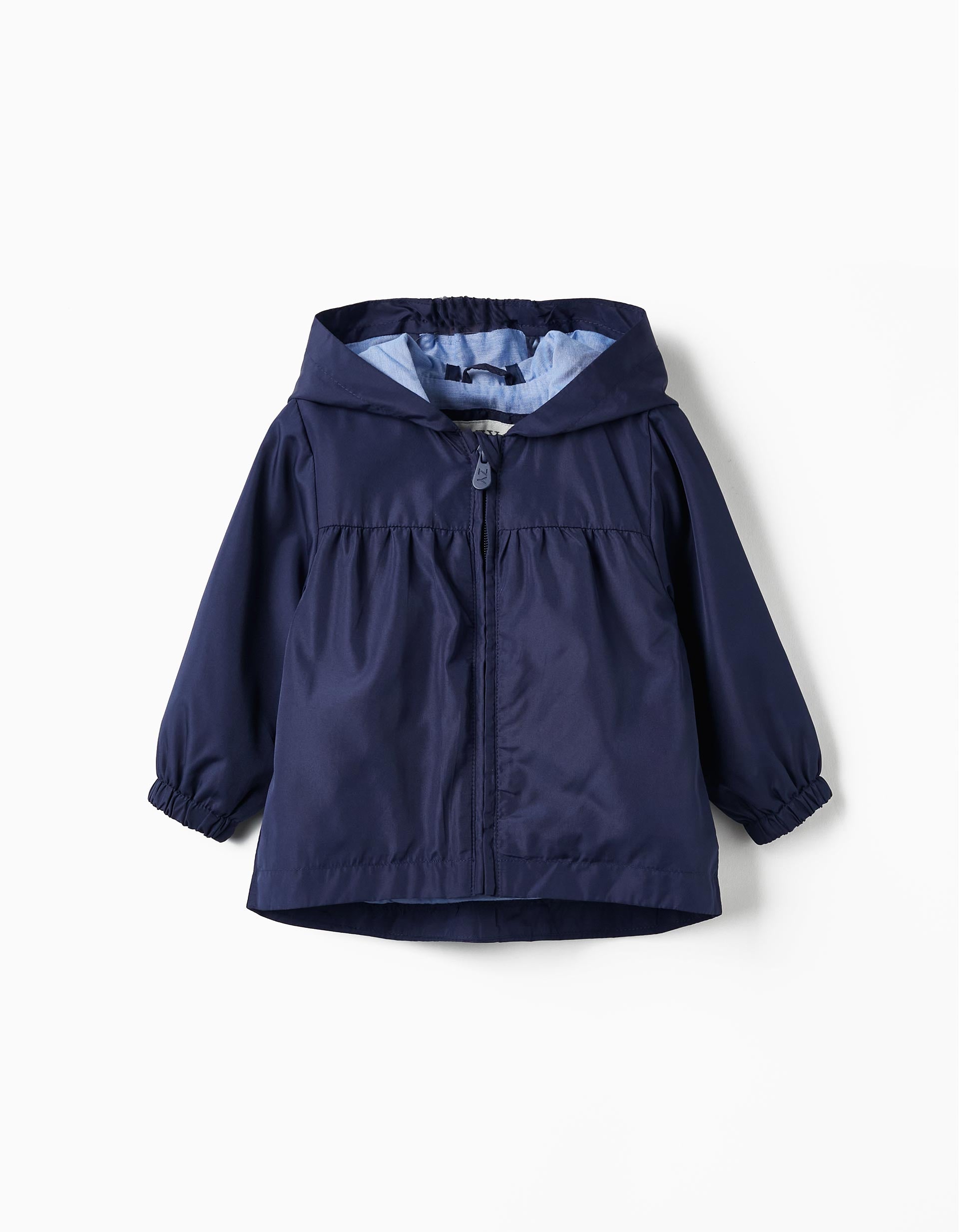 Parka com Capuz para Bebé Menina, Azul Escuro