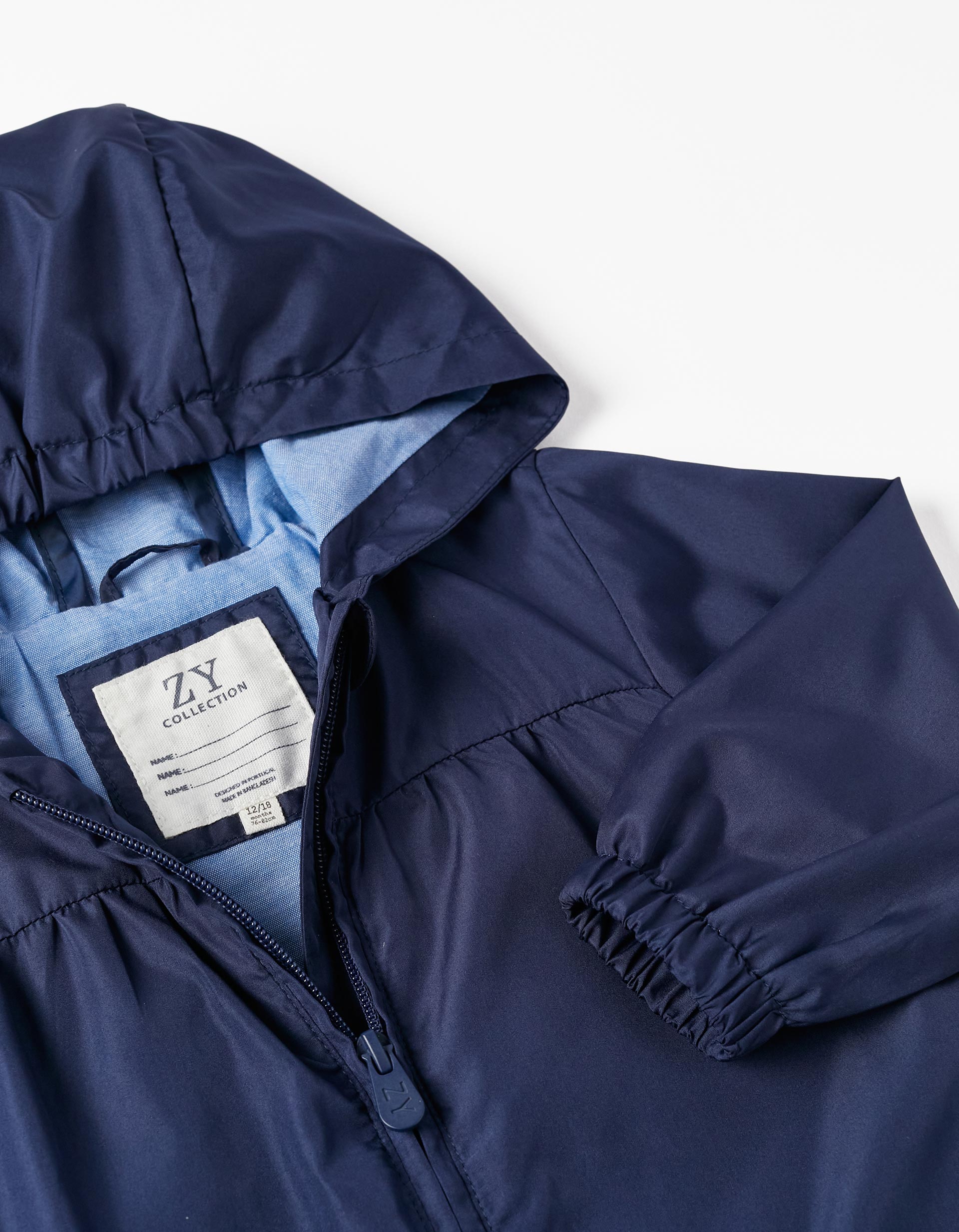 Parka com Capuz para Bebé Menina, Azul Escuro