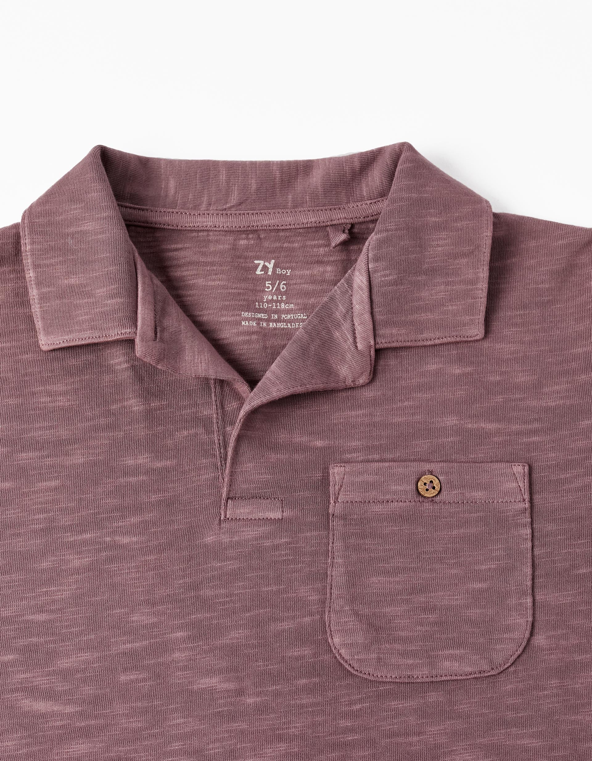 Short Sleeve Cotton Jersey Polo, Purple