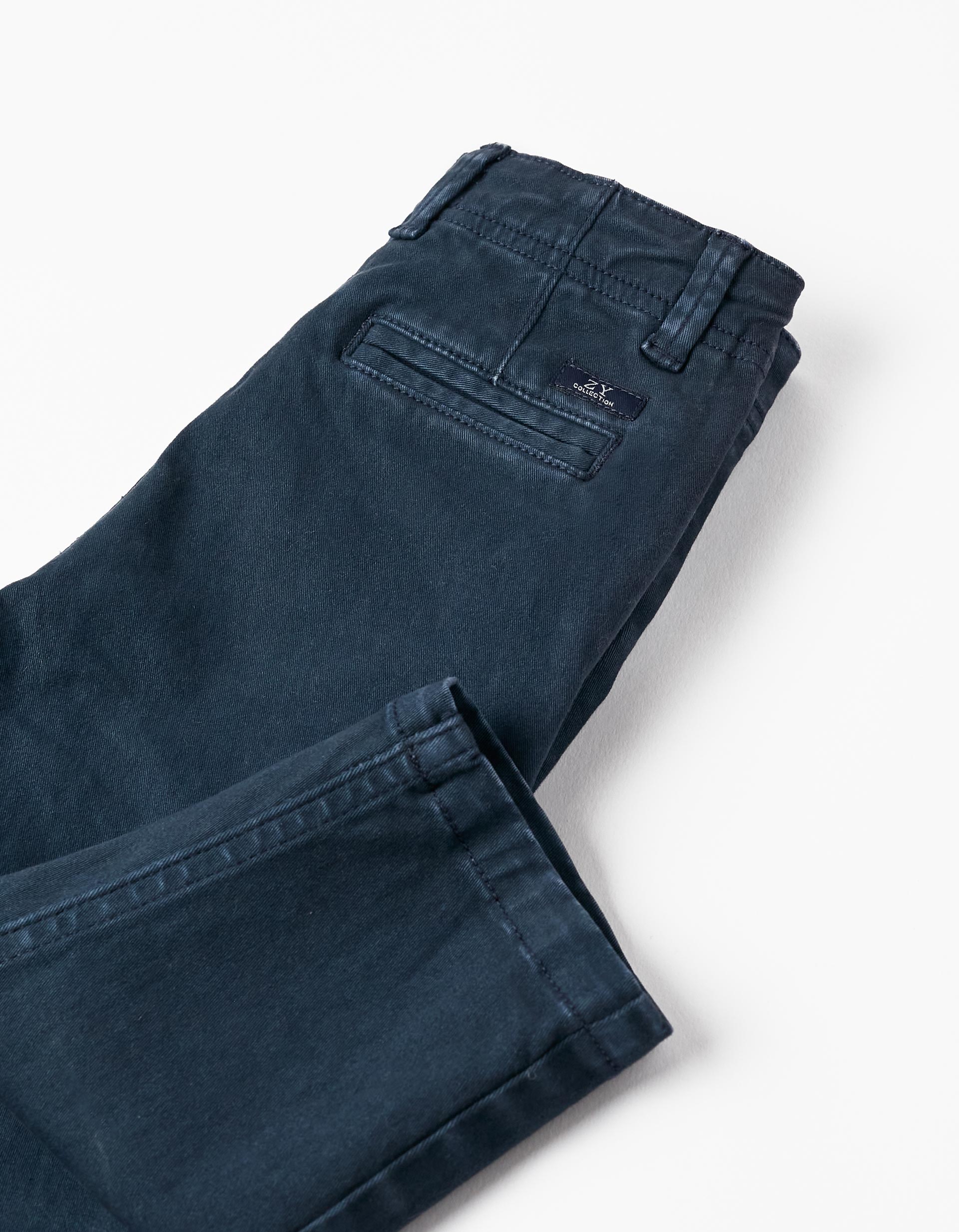 Pantalon Chino en Coton pour Bébé Garçon, Bleu Foncé